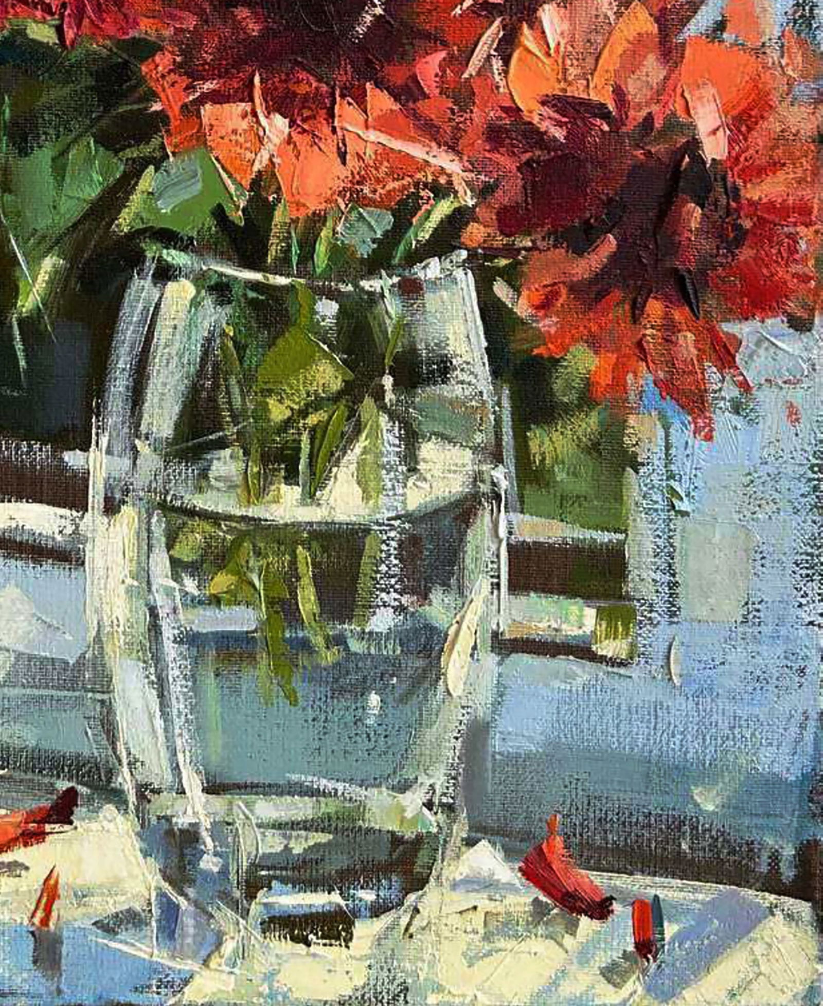 Oil painting Autumn bouquet flowers Igor Lysytsya - 2