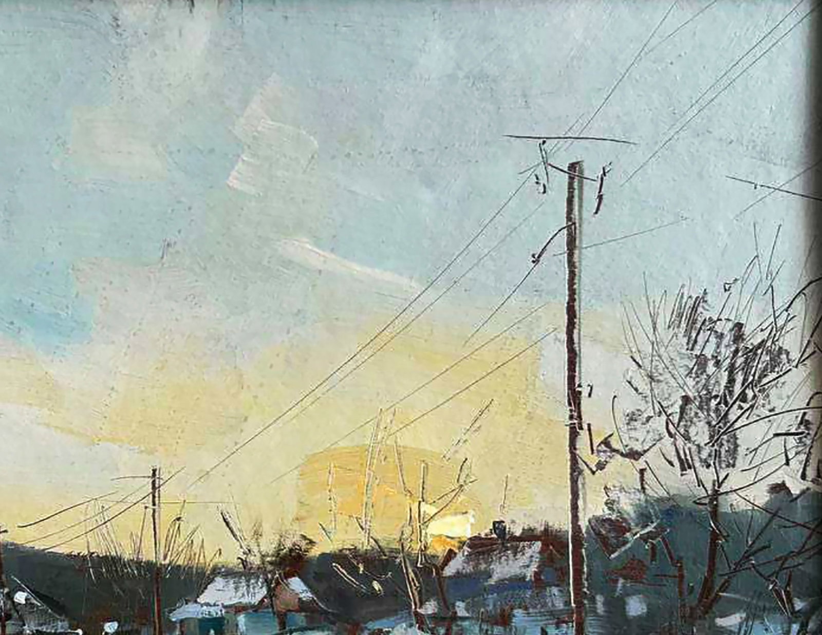 Oil painting Village street in the snow Igor Lysytsya - 6