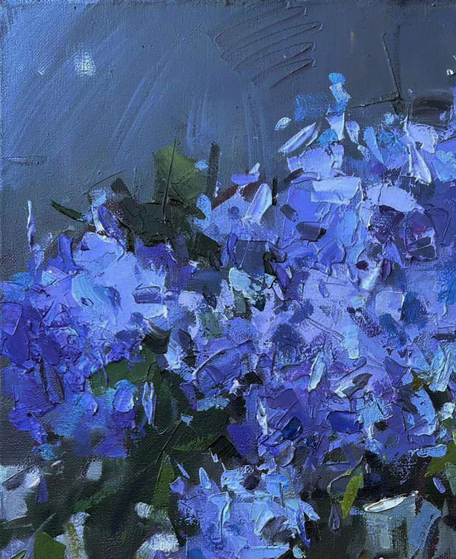Oil painting Blue lilac bouquet Igor Lysytsya - 4