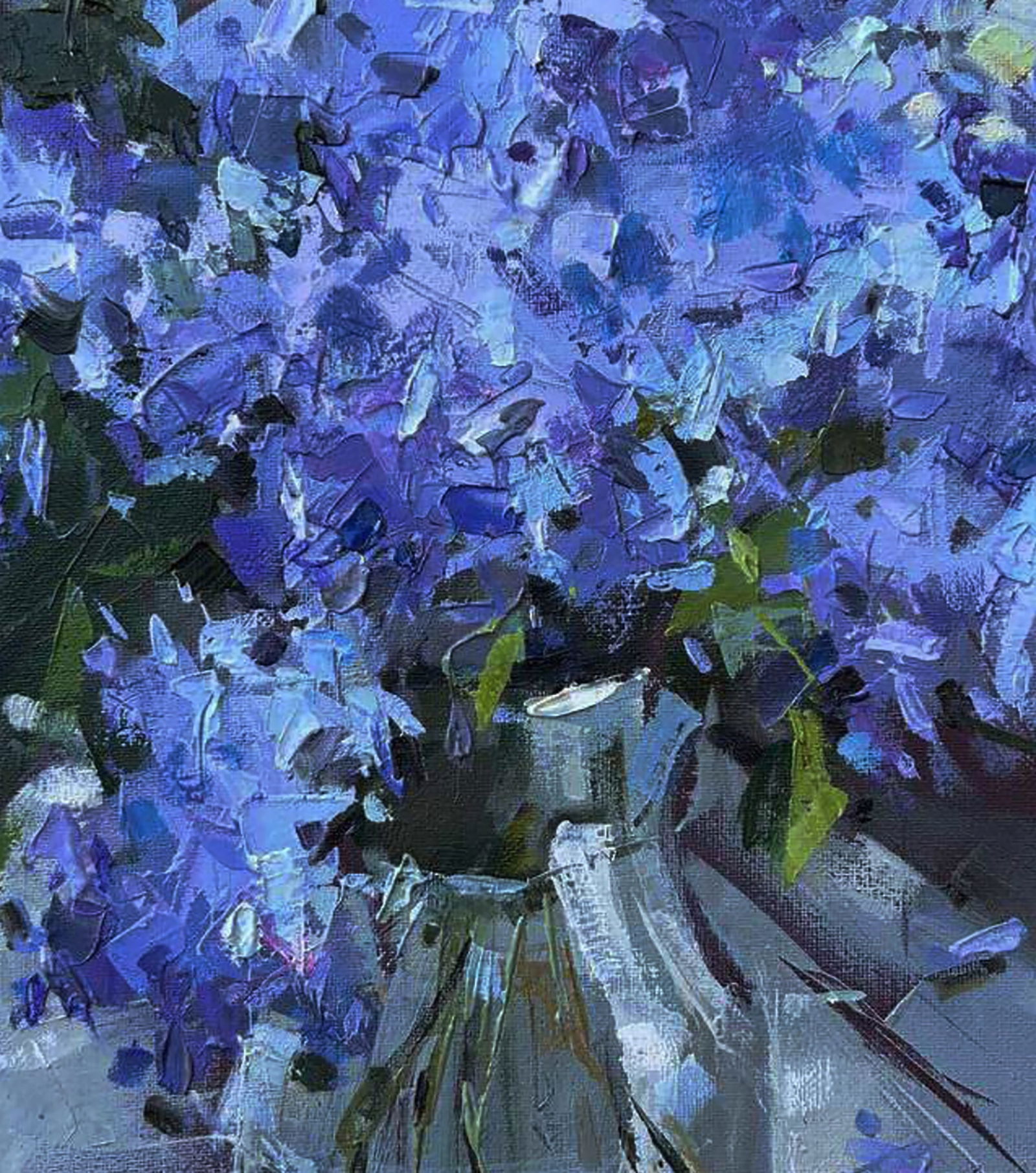 Oil painting Blue lilac bouquet Igor Lysytsya - 6