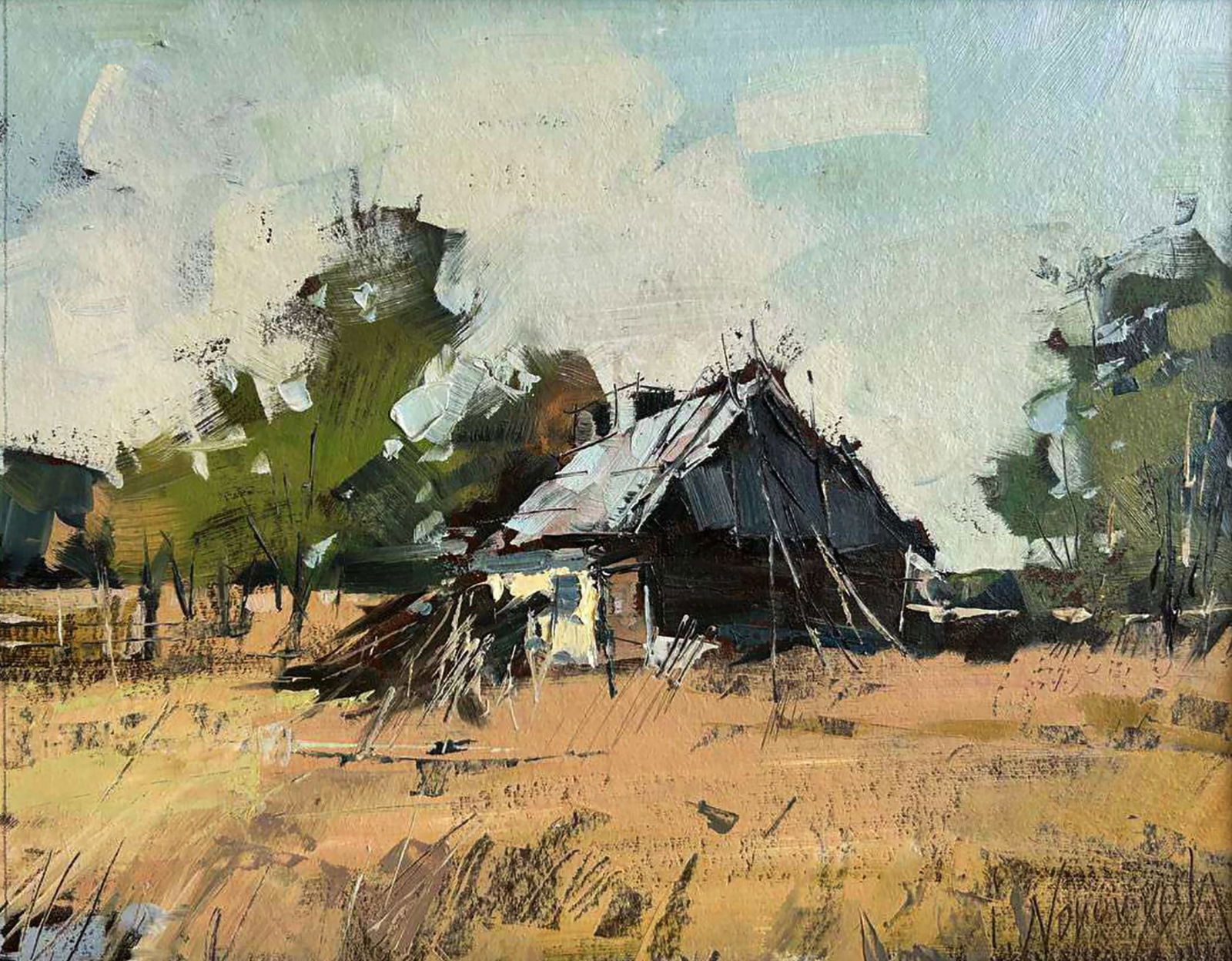 Oil painting Old gloomy farm Igor Lysytsya - 2