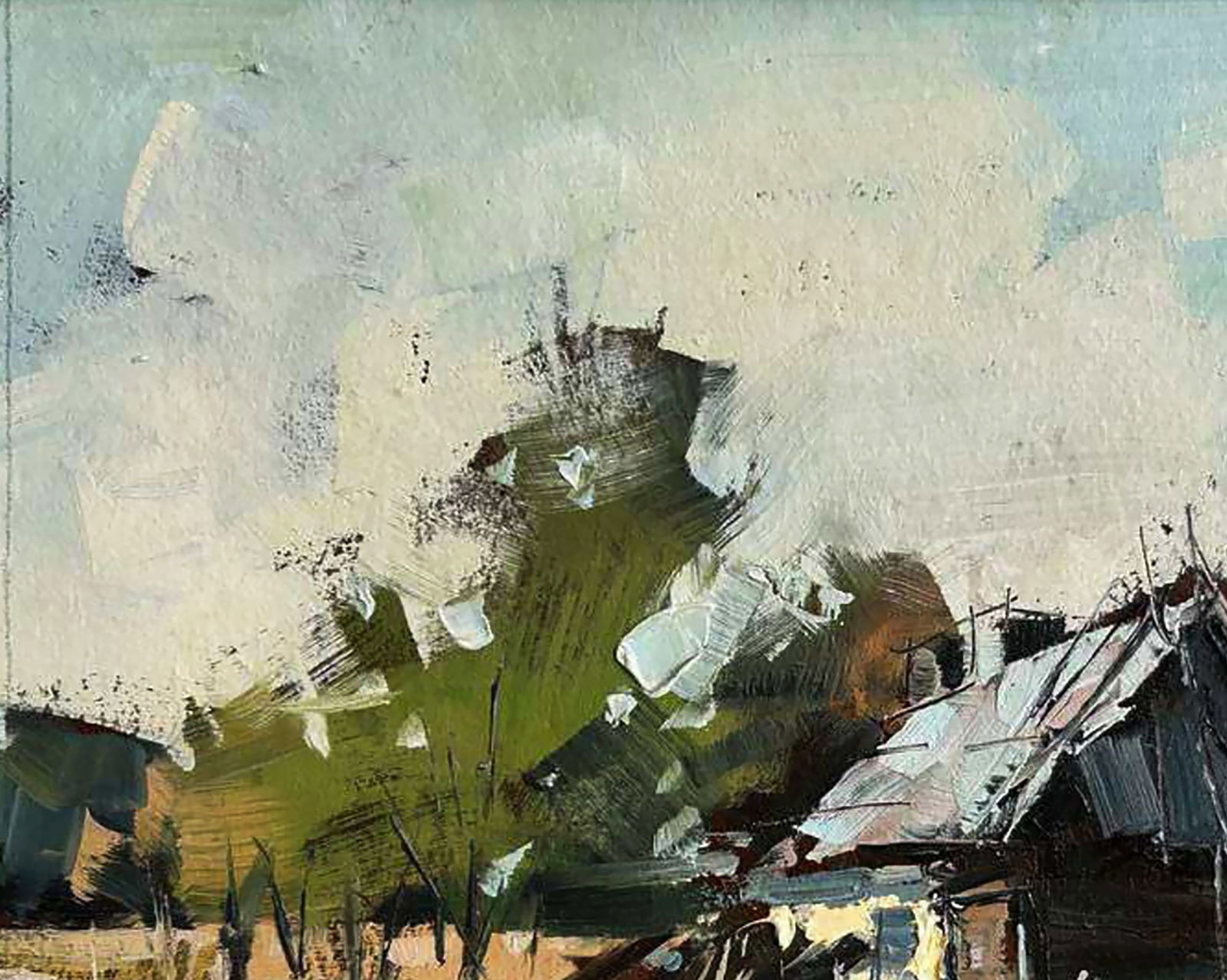 Oil painting Old gloomy farm Igor Lysytsya - 5
