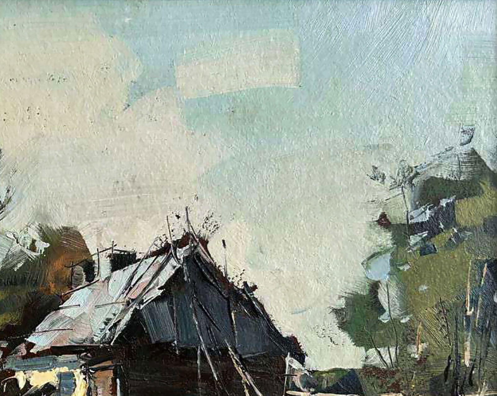Oil painting Old gloomy farm Igor Lysytsya - 6
