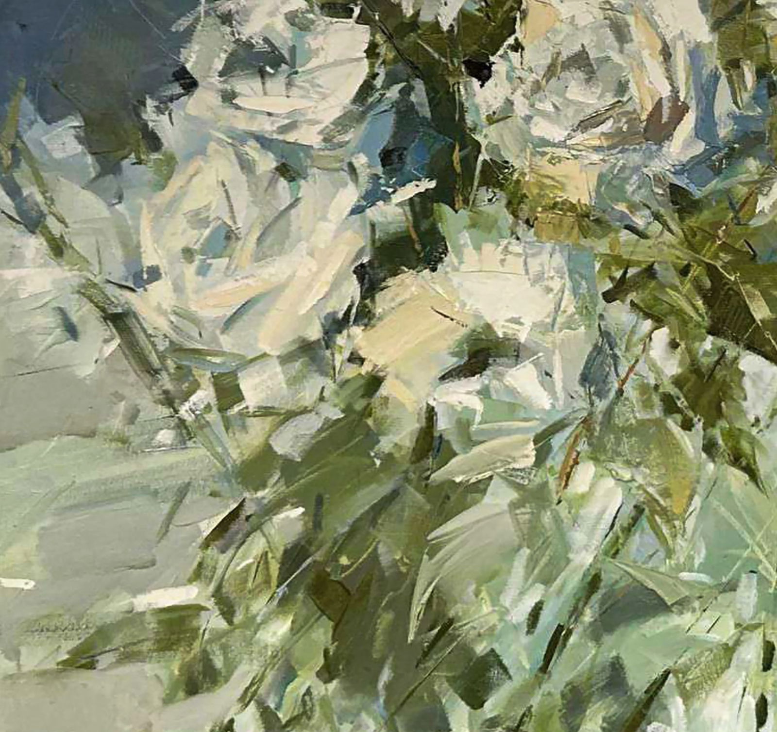 Oil painting A bouquet of white roses Igor Lysytsya - 3
