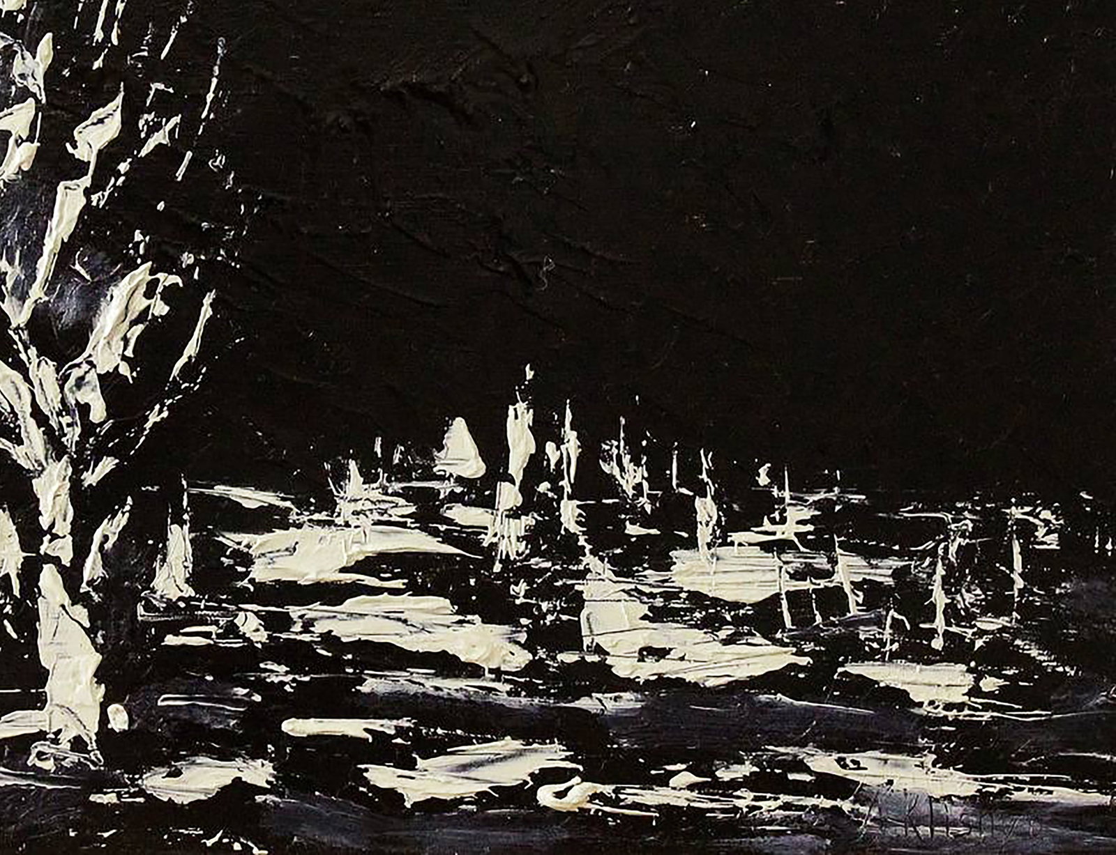 Oil painting Two trees at night Andriy Klishyn - 5