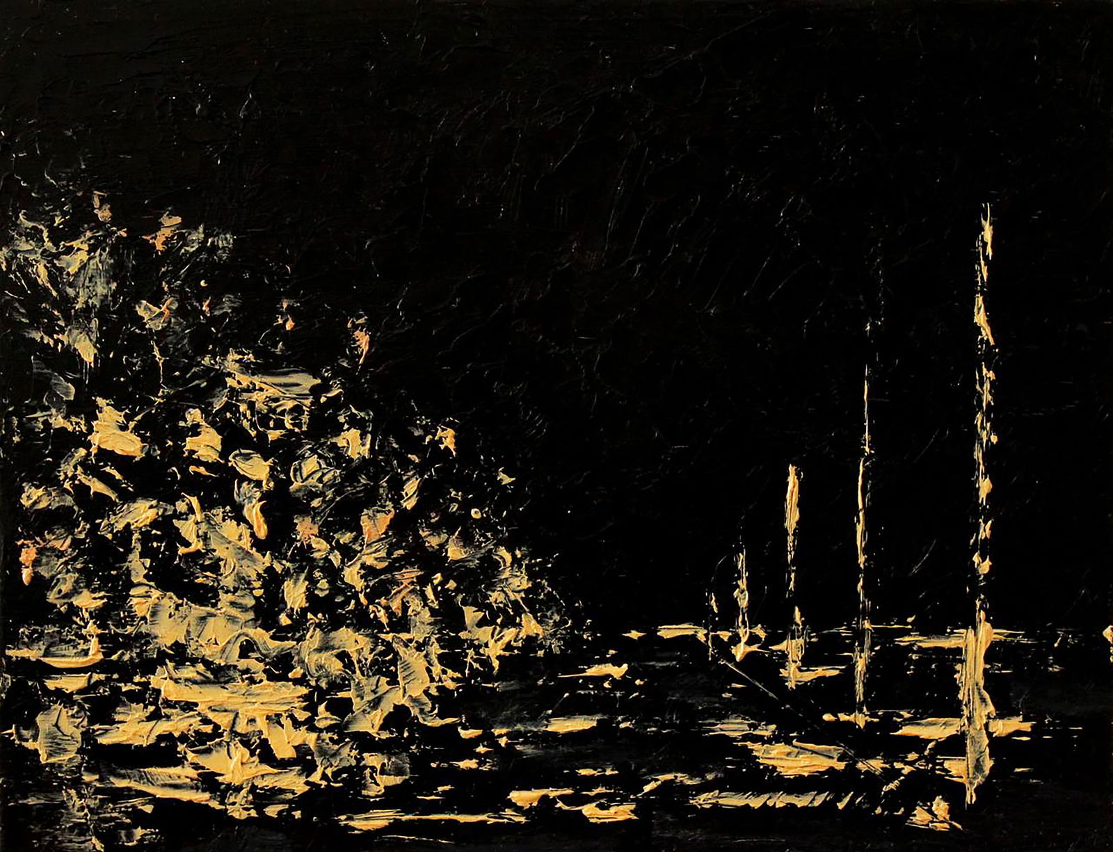 Oil painting Road in the night Andriy Klishyn: Title: Oil painting Road in the night Andriy Klishyn Description: 48KLISH Painter: Andriy Klishyn Size: 19.3x25 cm/7.59x9.84 inches Components: oil, dvp Original painting CONDITION: excellent ARTIST: