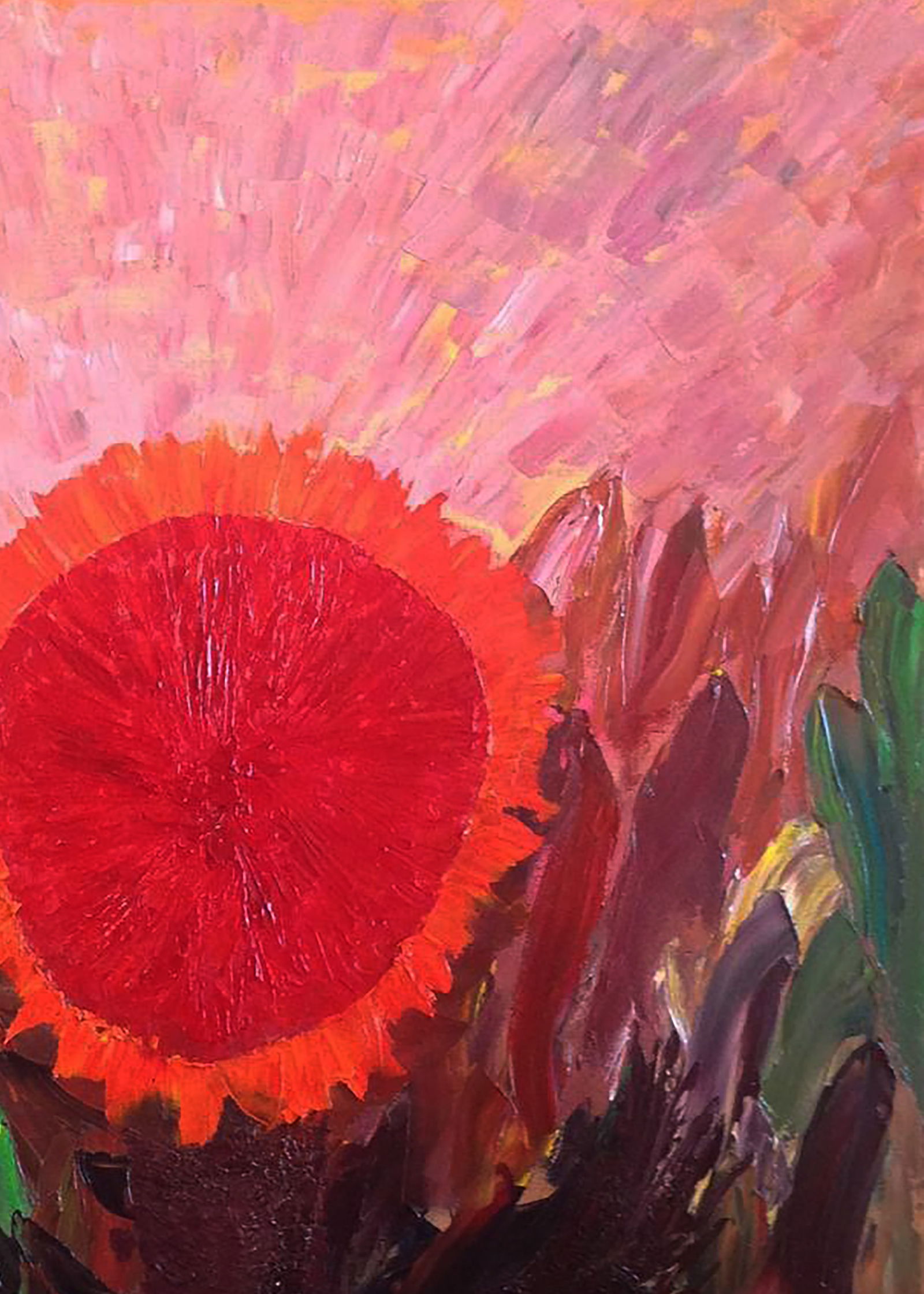 Oil painting Red flower Andriy Klishyn - 3