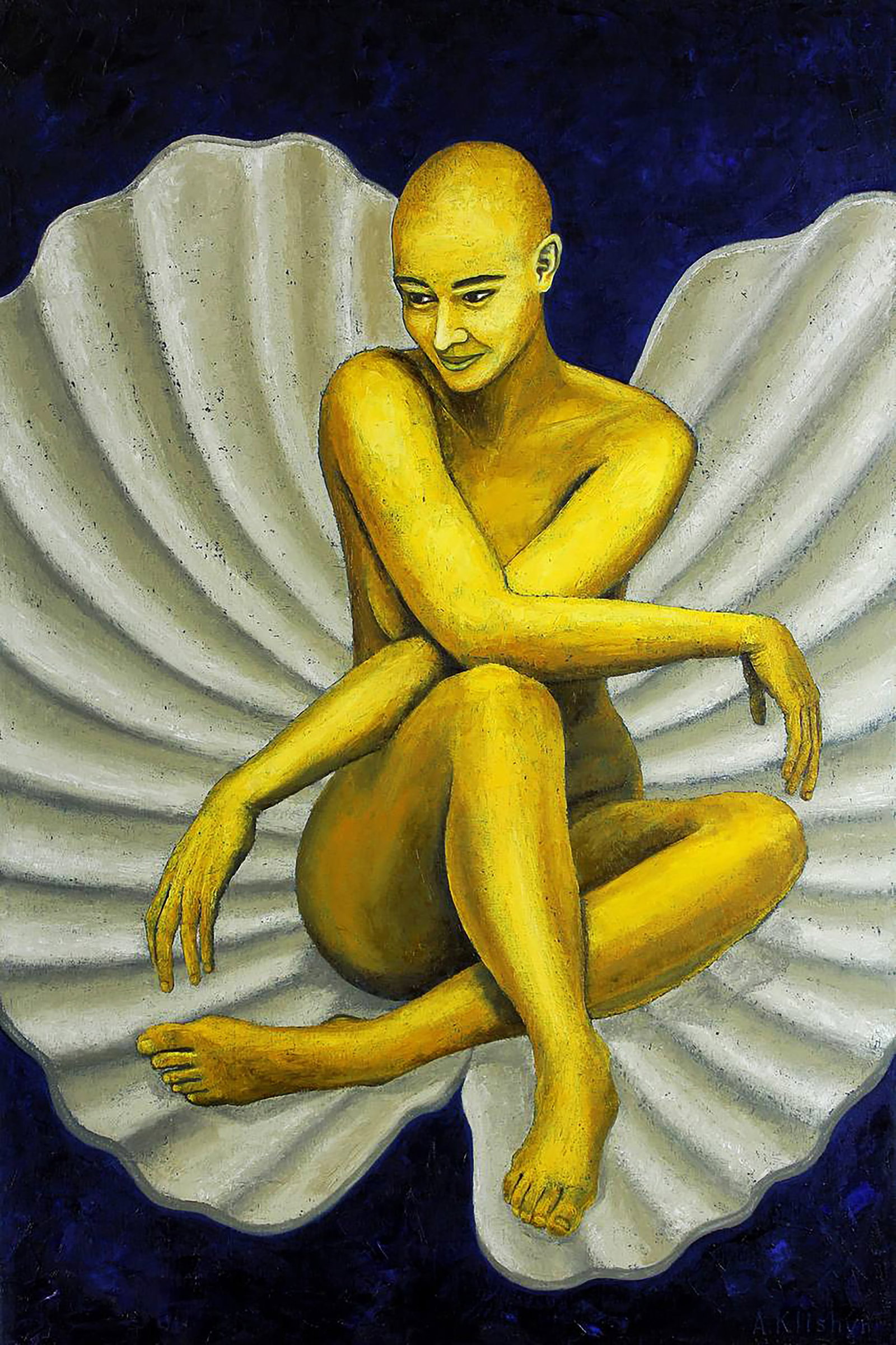 Oil painting Aphrodite Andriy Klishyn: Title: Oil painting Aphrodite Andriy Klishyn Description: 75KLISH Painter: Andriy Klishyn Size: 90x60 cm/35.43x23.62 inches Components: oil, canvas Original painting - Series "Golden Statues" CONDITIO