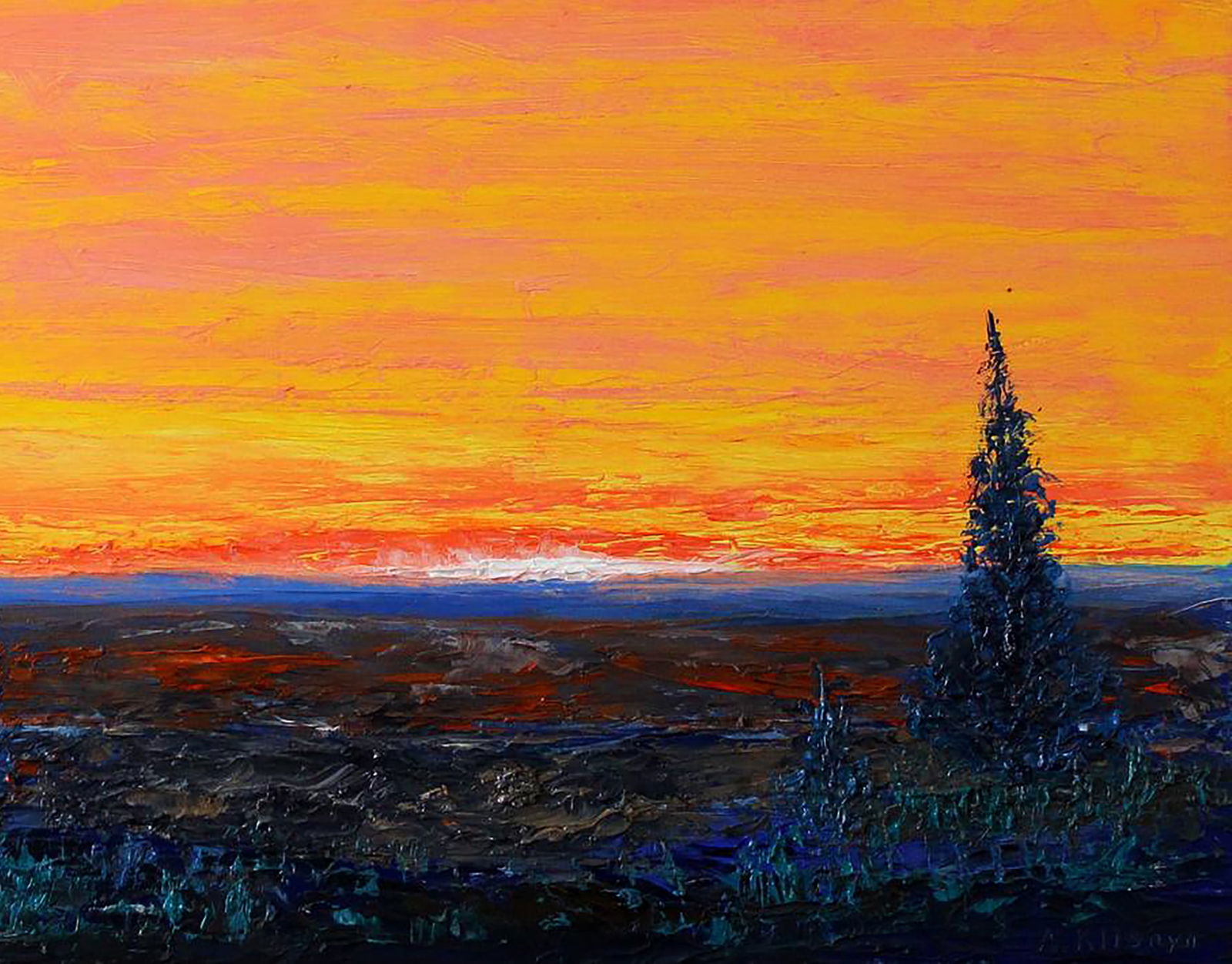 Oil painting Orange Dawn Andriy Klishyn - 5