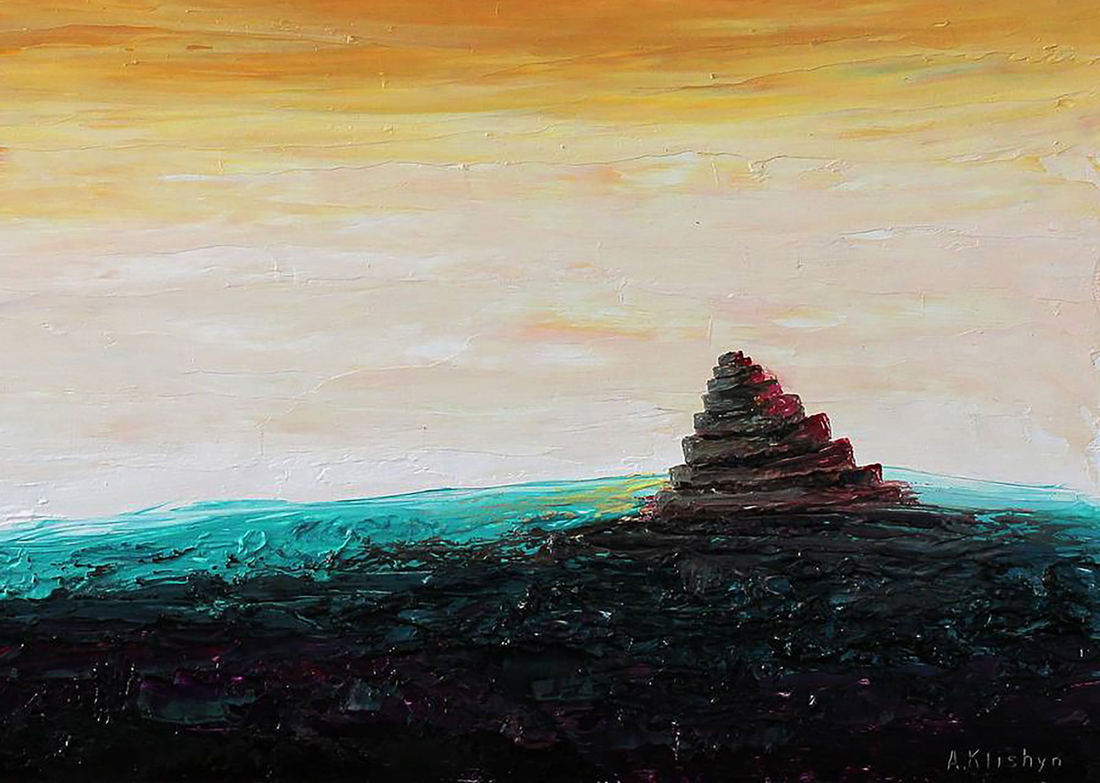 Oil painting Orange Sunset Andriy Klishyn - 5