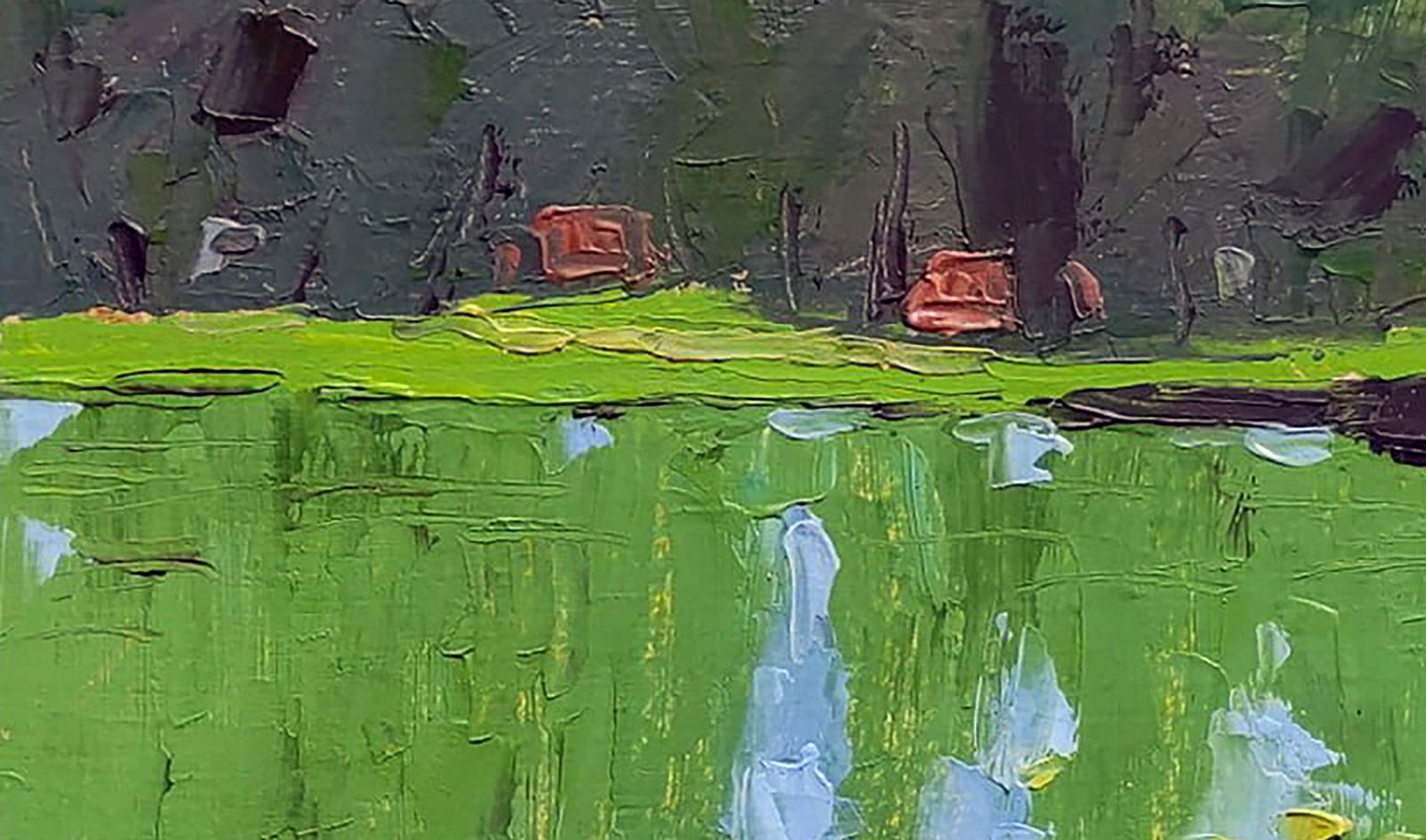 Oil painting Lake near the castle Yaroslav Savchyn - 2