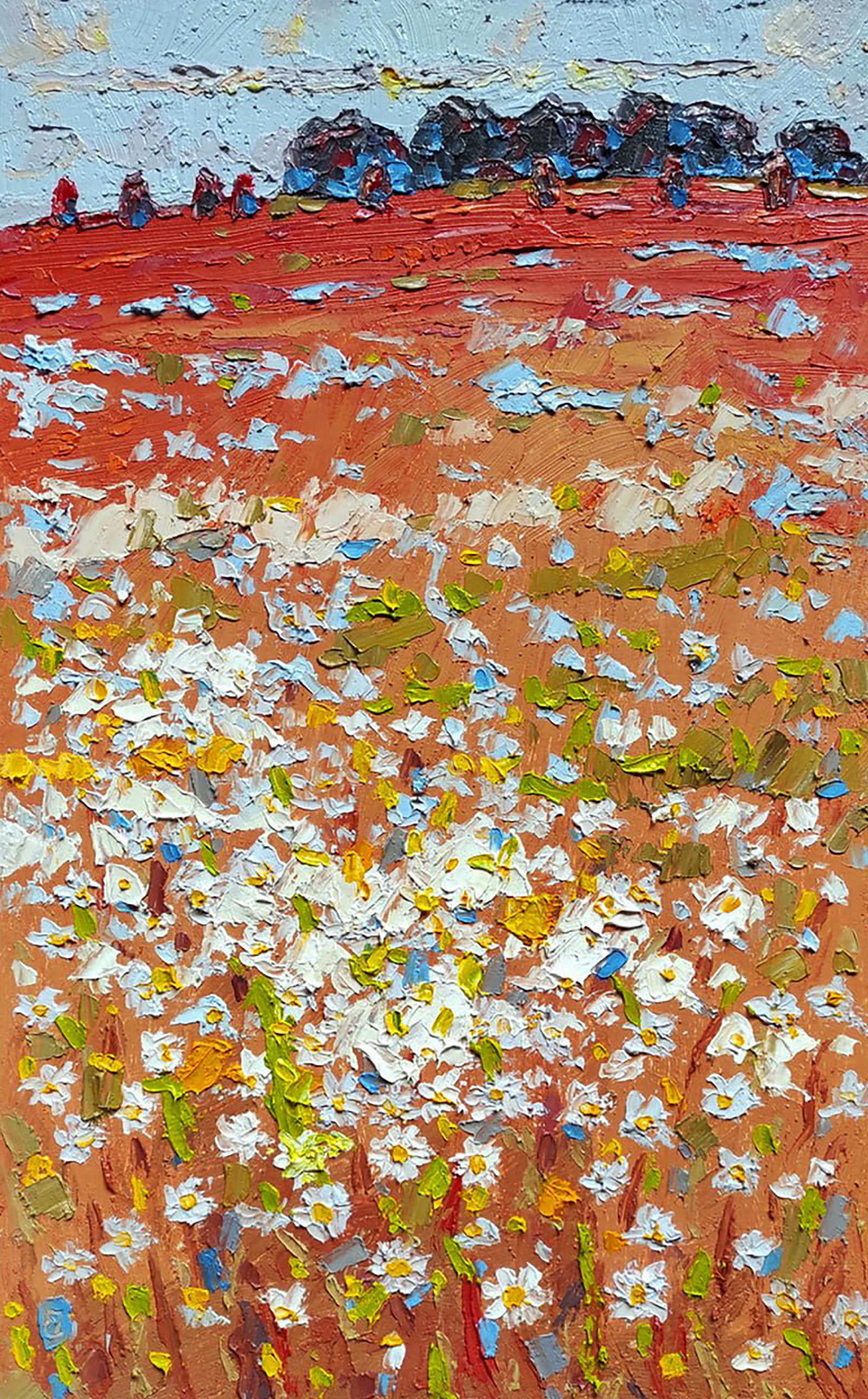 Oil painting Field talk Yaroslav Savchyn: Title: Oil painting Field talk Yaroslav Savchyn Description: 39SAVCH Painter: Yaroslav Savchyn Size: 40x25 cm/15.74x5.90 inches Components: oil, canvas on cardboard Original painting CONDITION: