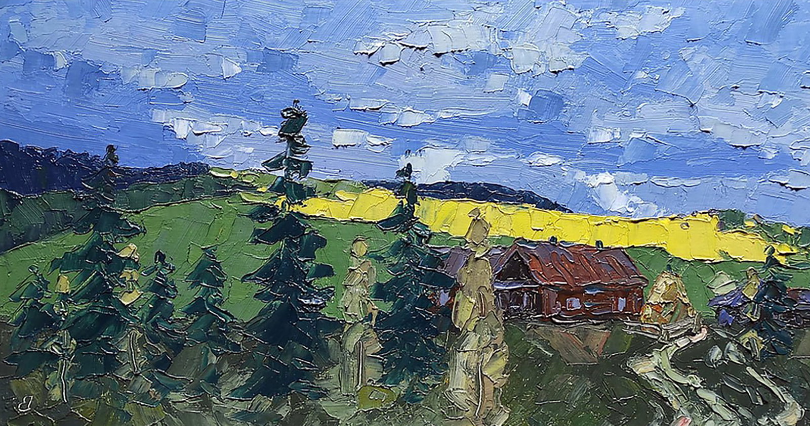 Oil painting Sunbeam Yaroslav Savchyn: Title: Oil painting Sunbeam Yaroslav Savchyn Description: 47SAVCH Painter: Yaroslav Savchyn Size: 22x40 cm/8.66x15.74 inches Components: oil, canvas on cardboard Original painting CONDITION: excellent