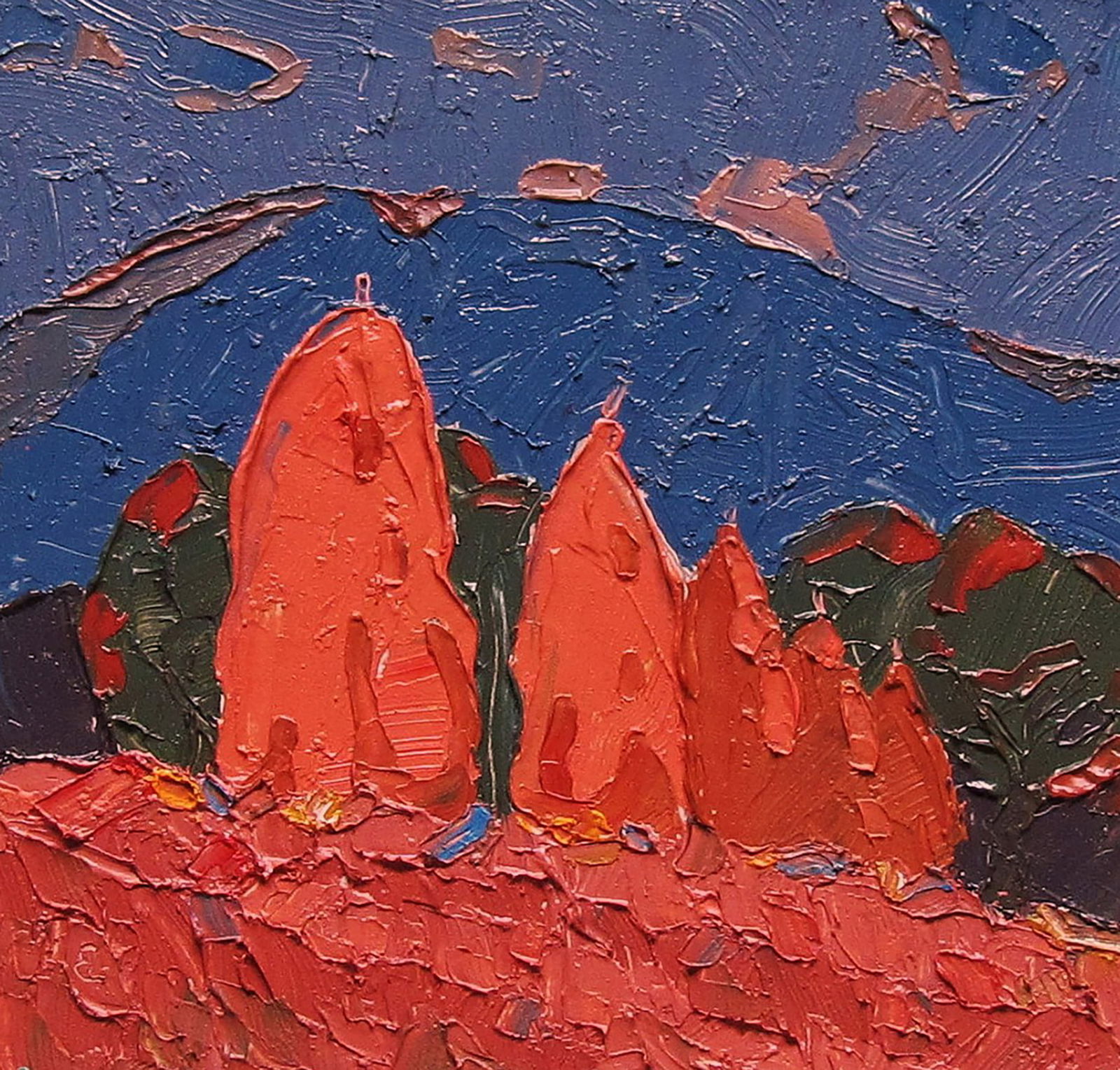 Oil painting Evening Yaroslav Savchyn: Title: Oil painting Evening Yaroslav Savchyn Description: 61SAVCH Painter: Yaroslav Savchyn Size: 15x15 cm/5.90x5.90 inches Components: oil, hardboard Original painting CONDITION: excellent ARTIST: Ya