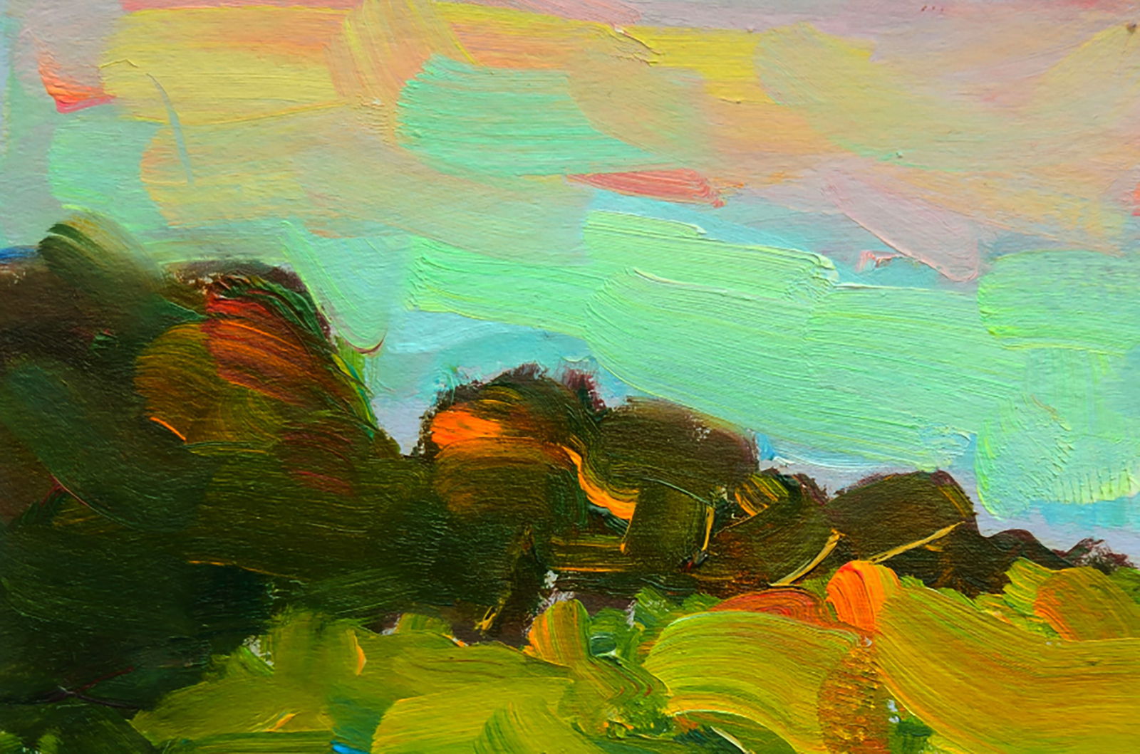 Oil painting Summer evening in nature Yuri Shkrob - 2