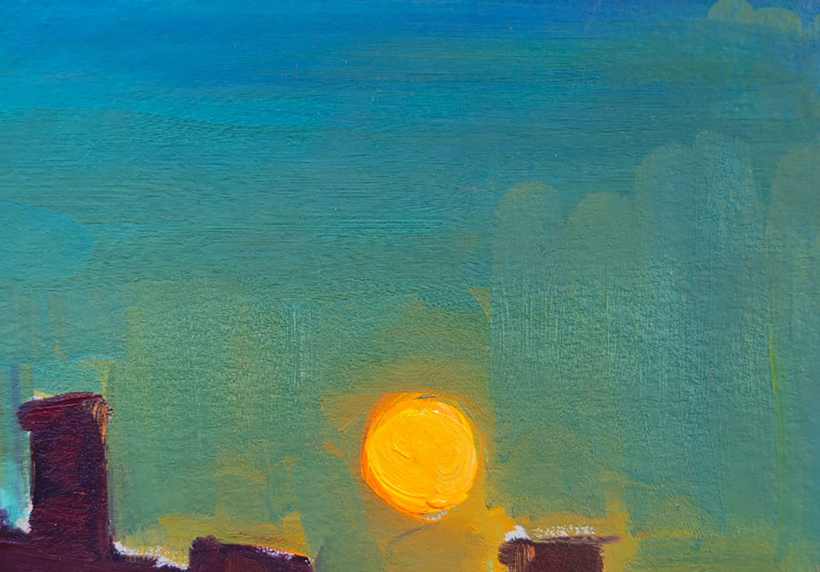 Oil painting Moon over the old town Yuri Shkrob - 3