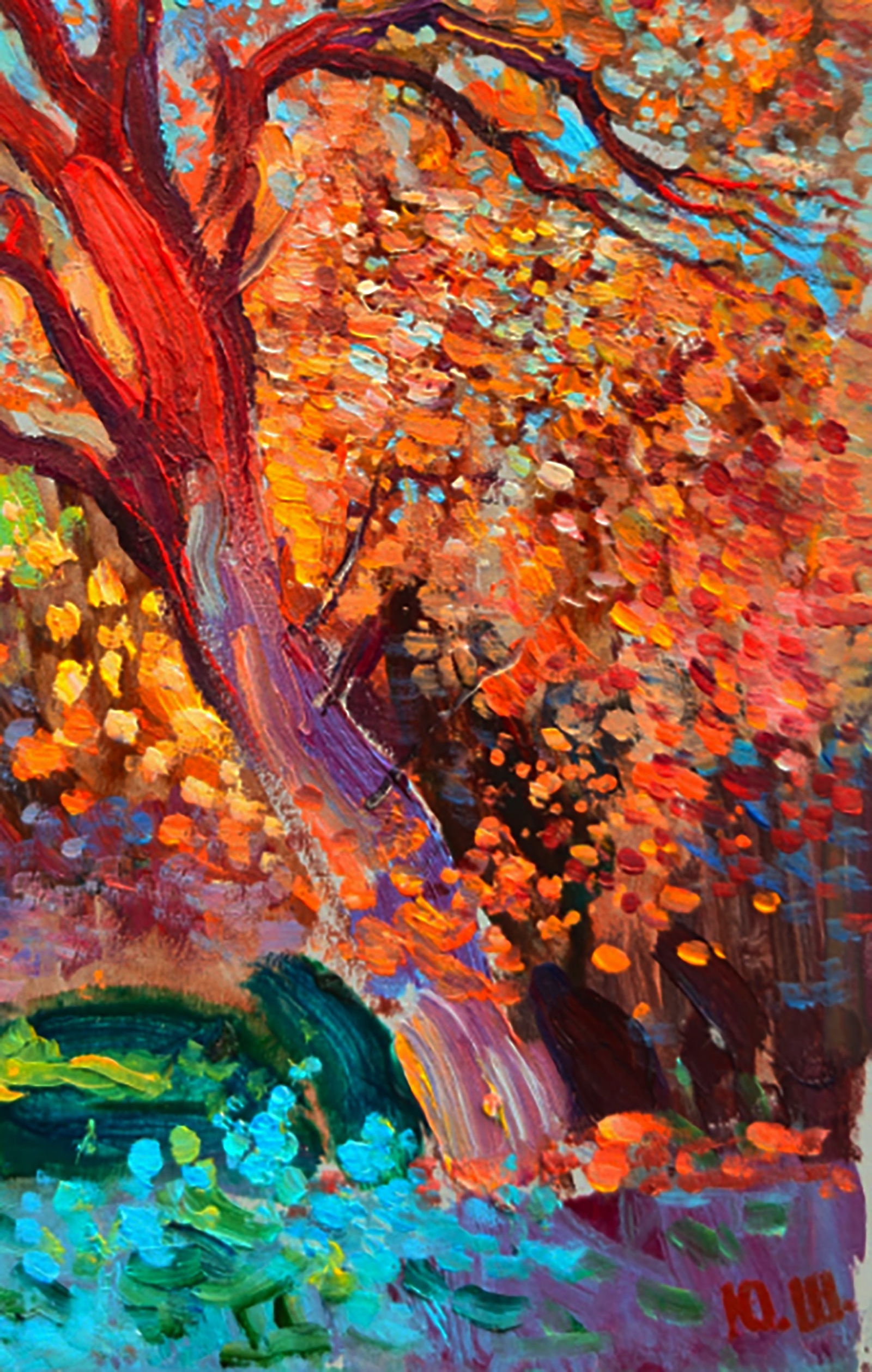 Oil painting Autumn day in the Forest Yuri Shkrob - 5