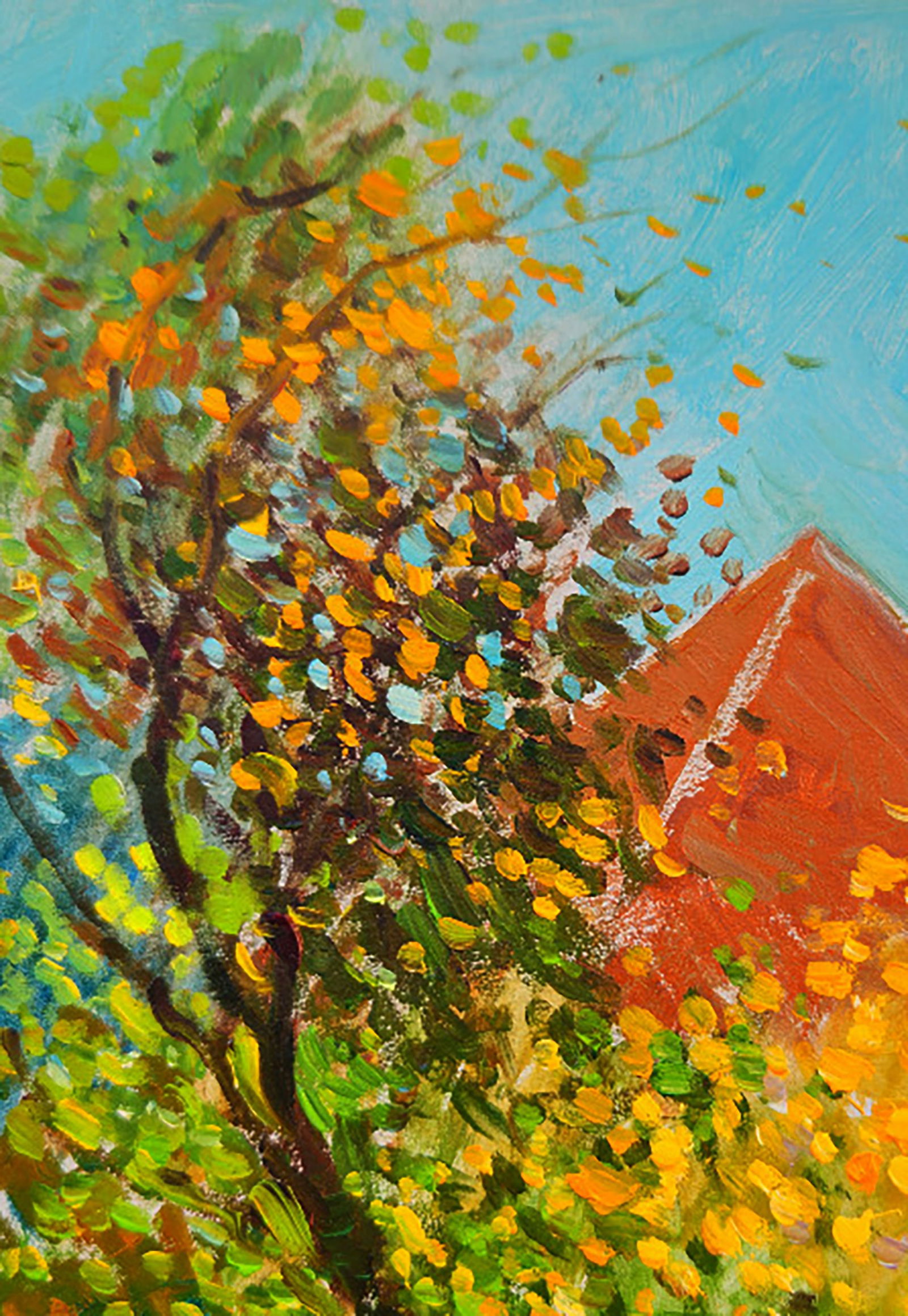 Oil painting An autumn day in the village Yuri Shkrob - 2