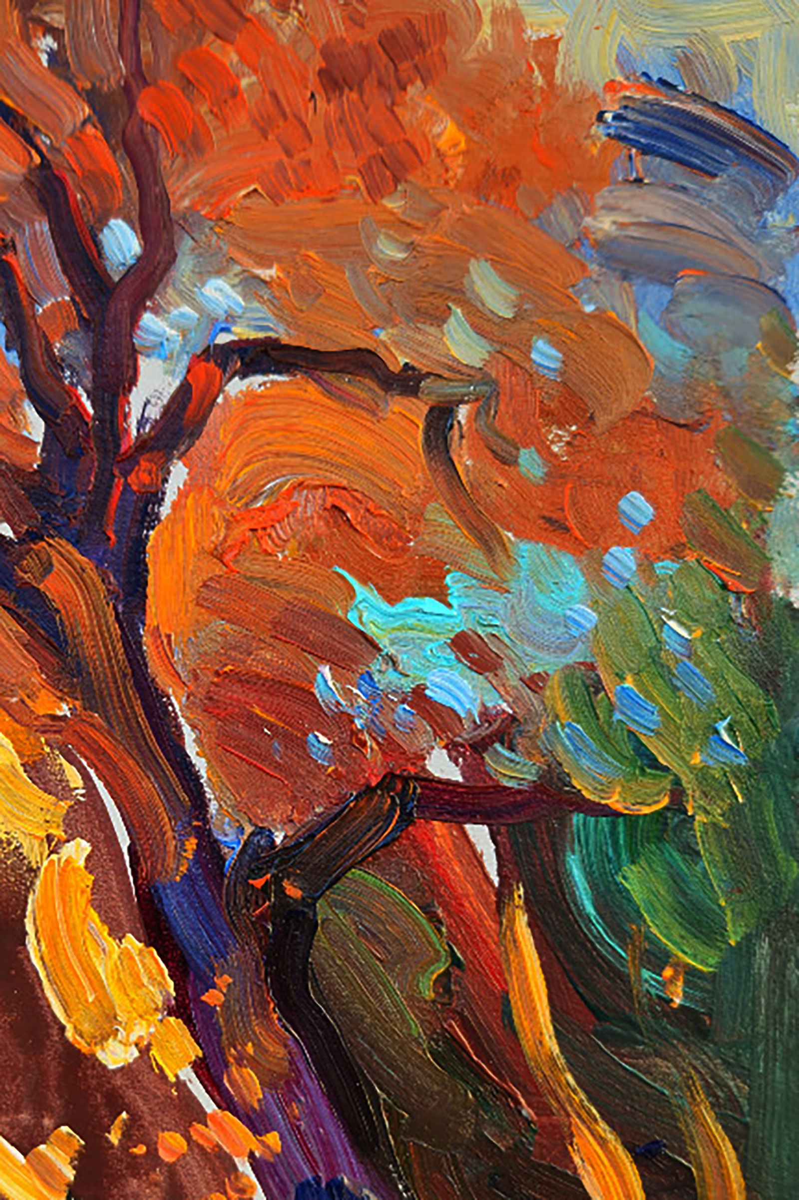 Oil painting Autumn in the wondrous Forest Yuri Shkrob - 3