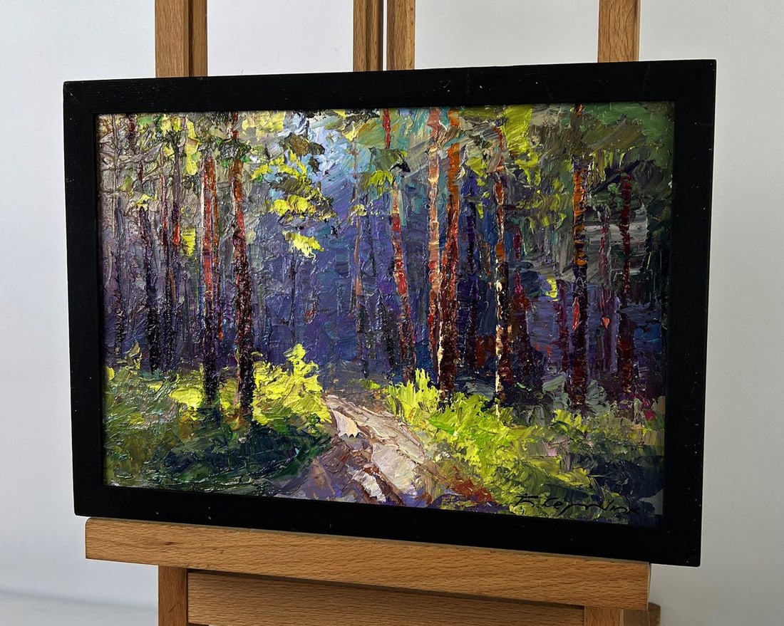 Oil painting A walk along a forest path Boris Serdyuk - 2