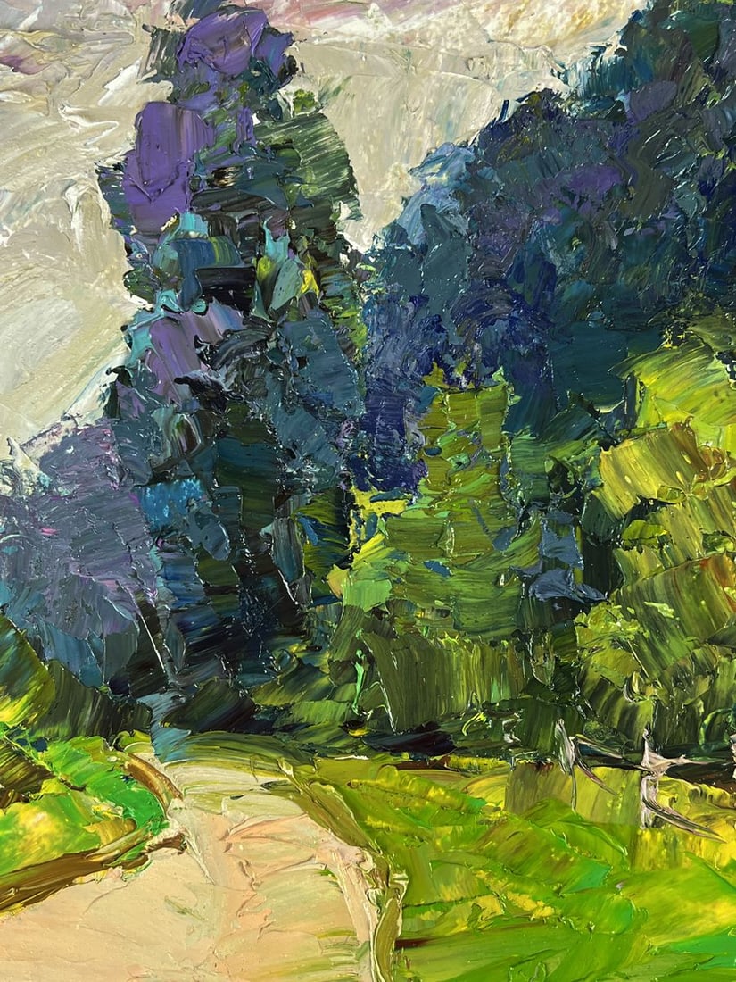 Oil painting A road along a summer forest Boris Serdyuk - 4