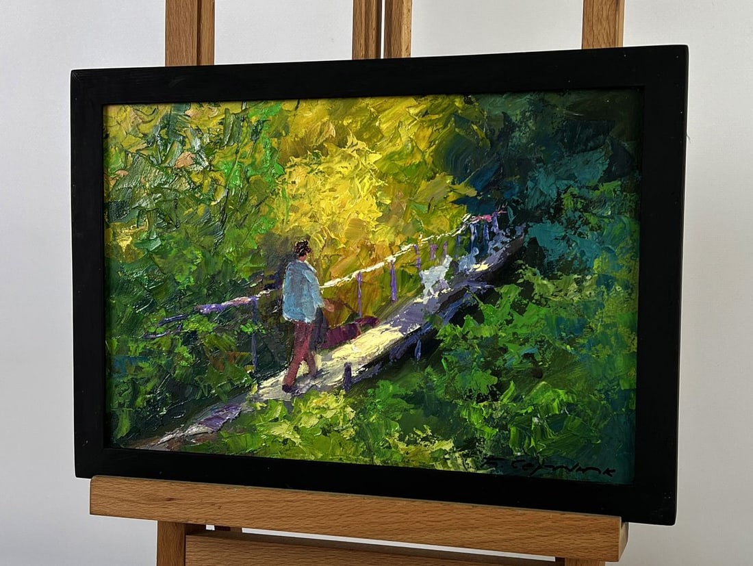 Oil painting Forest bridge over the river Boris Serdyuk - 2
