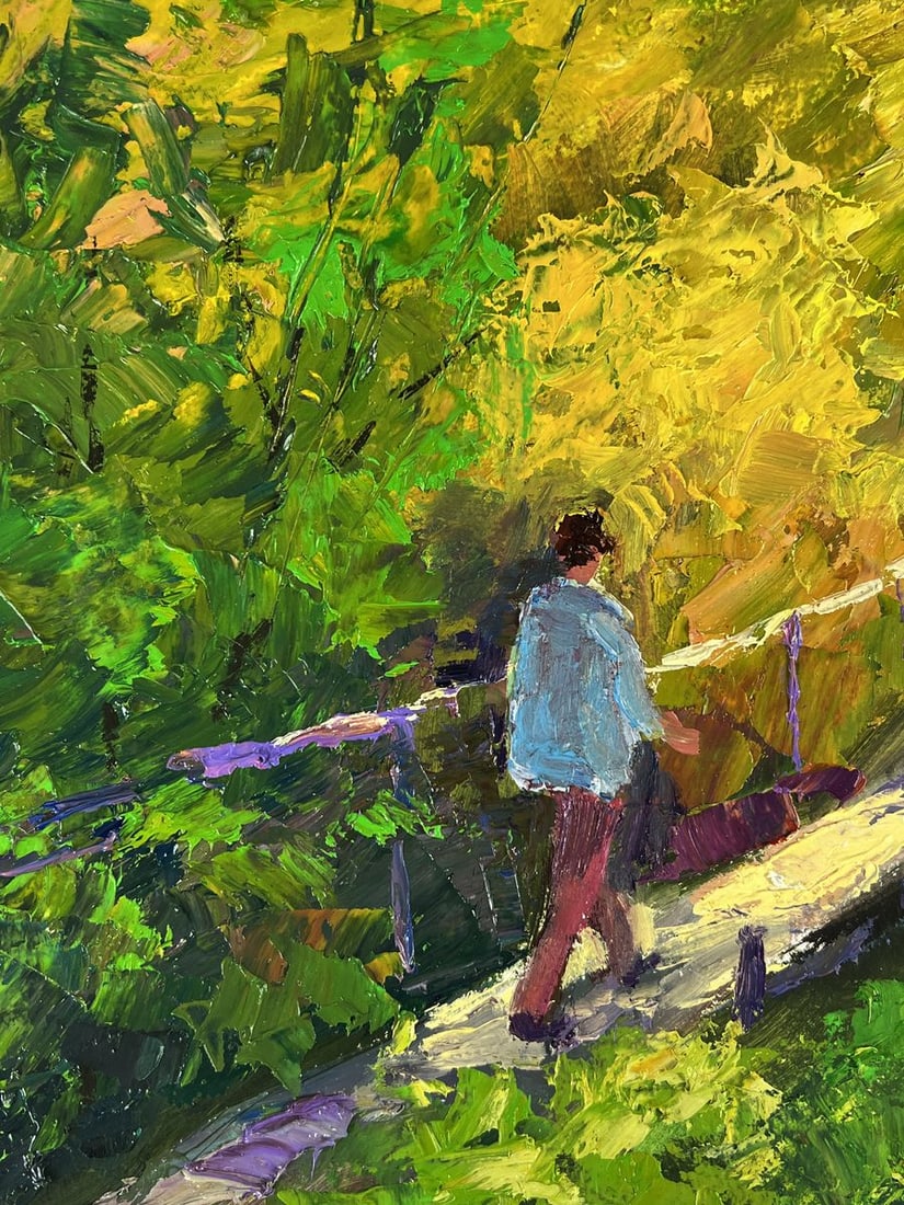 Oil painting Forest bridge over the river Boris Serdyuk - 4