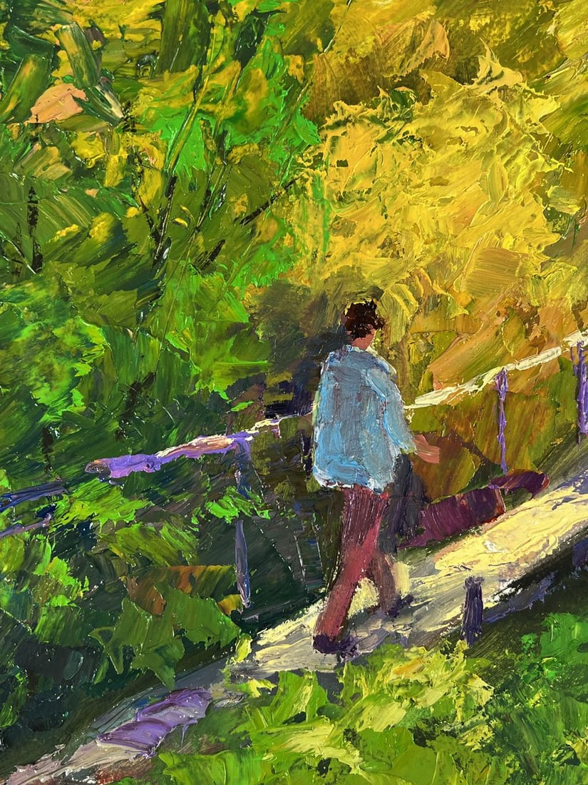 Oil painting Forest bridge over the river Boris Serdyuk - 5