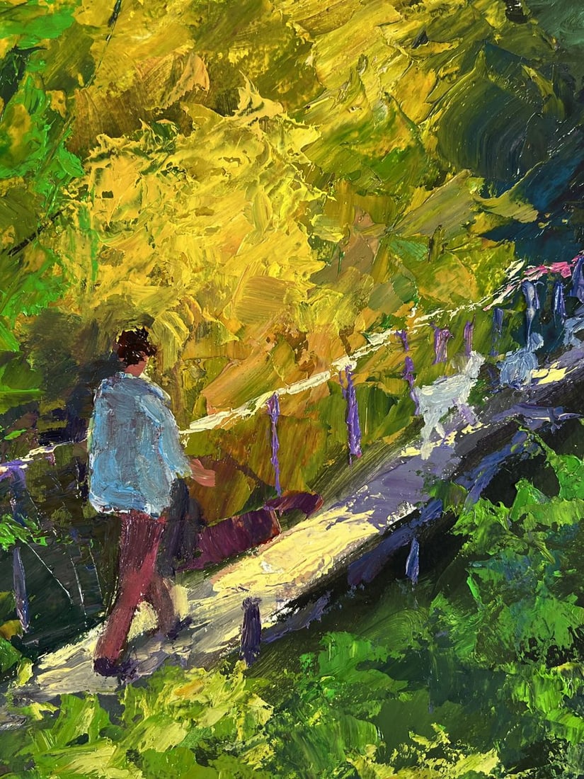 Oil painting Forest bridge over the river Boris Serdyuk - 6