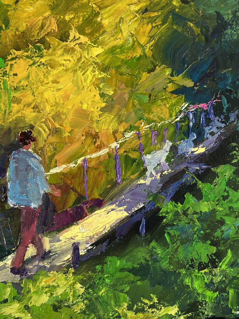 Oil painting Forest bridge over the river Boris Serdyuk - 7
