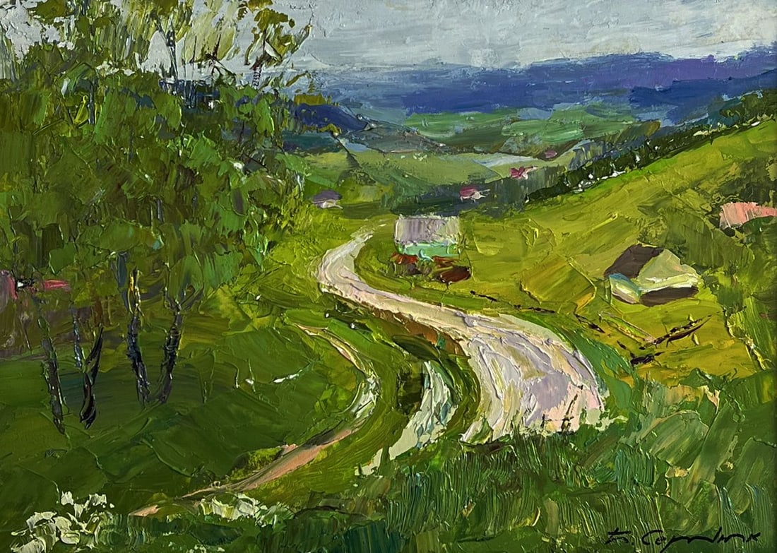 Oil painting A wavy road in the mountains Boris Serdyuk - 3