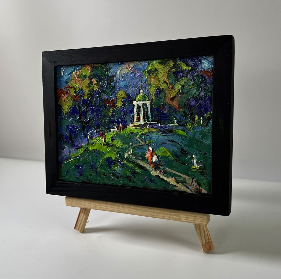 Oil painting City park with a gazebo Oleksiy Ivanyuk - 2