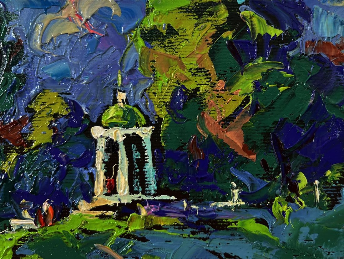 Oil painting City park with a gazebo Oleksiy Ivanyuk - 4