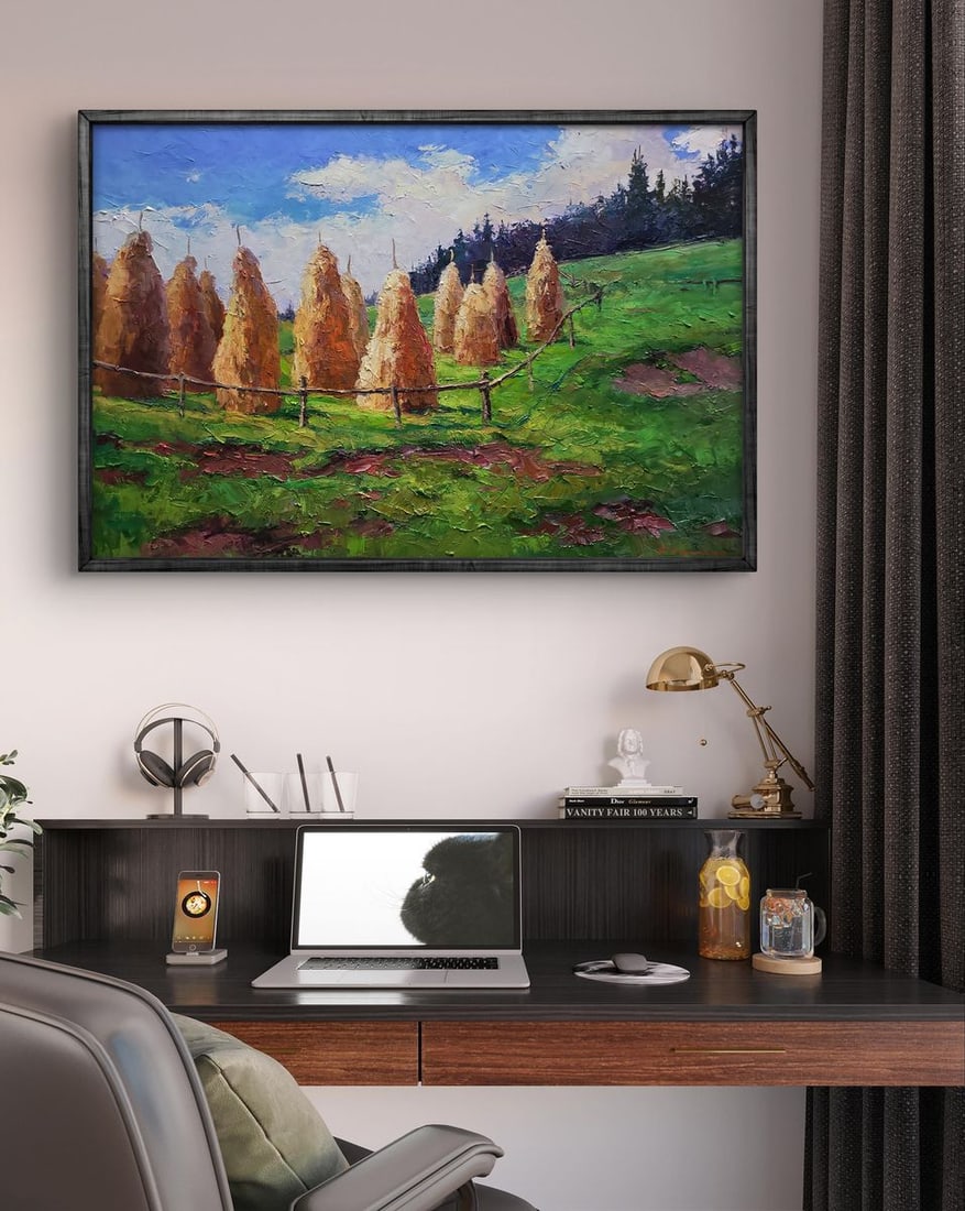 Oil painting Haystacks in the mountains Boris Serdyuk - 3