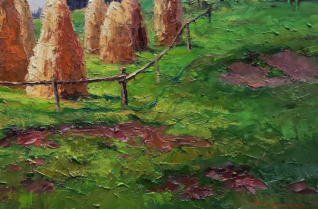 Oil painting Haystacks in the mountains Boris Serdyuk - 4