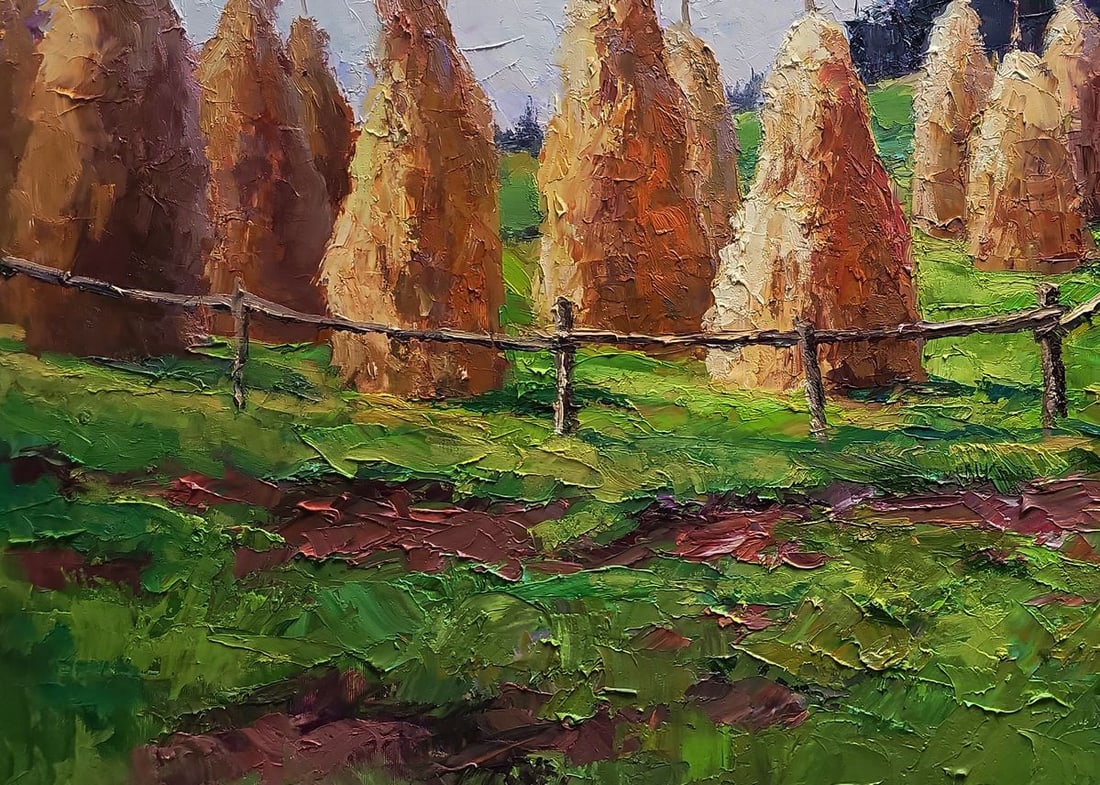 Oil painting Haystacks in the mountains Boris Serdyuk - 5