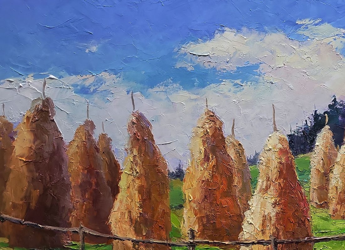 Oil painting Haystacks in the mountains Boris Serdyuk - 6