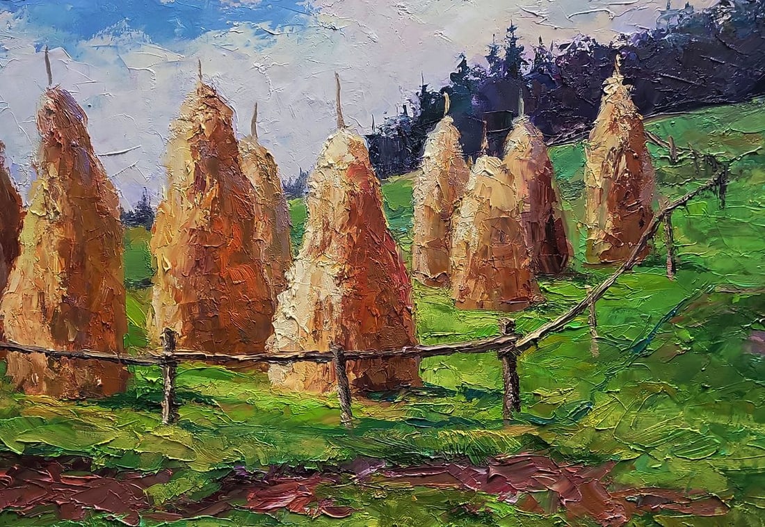 Oil painting Haystacks in the mountains Boris Serdyuk - 8