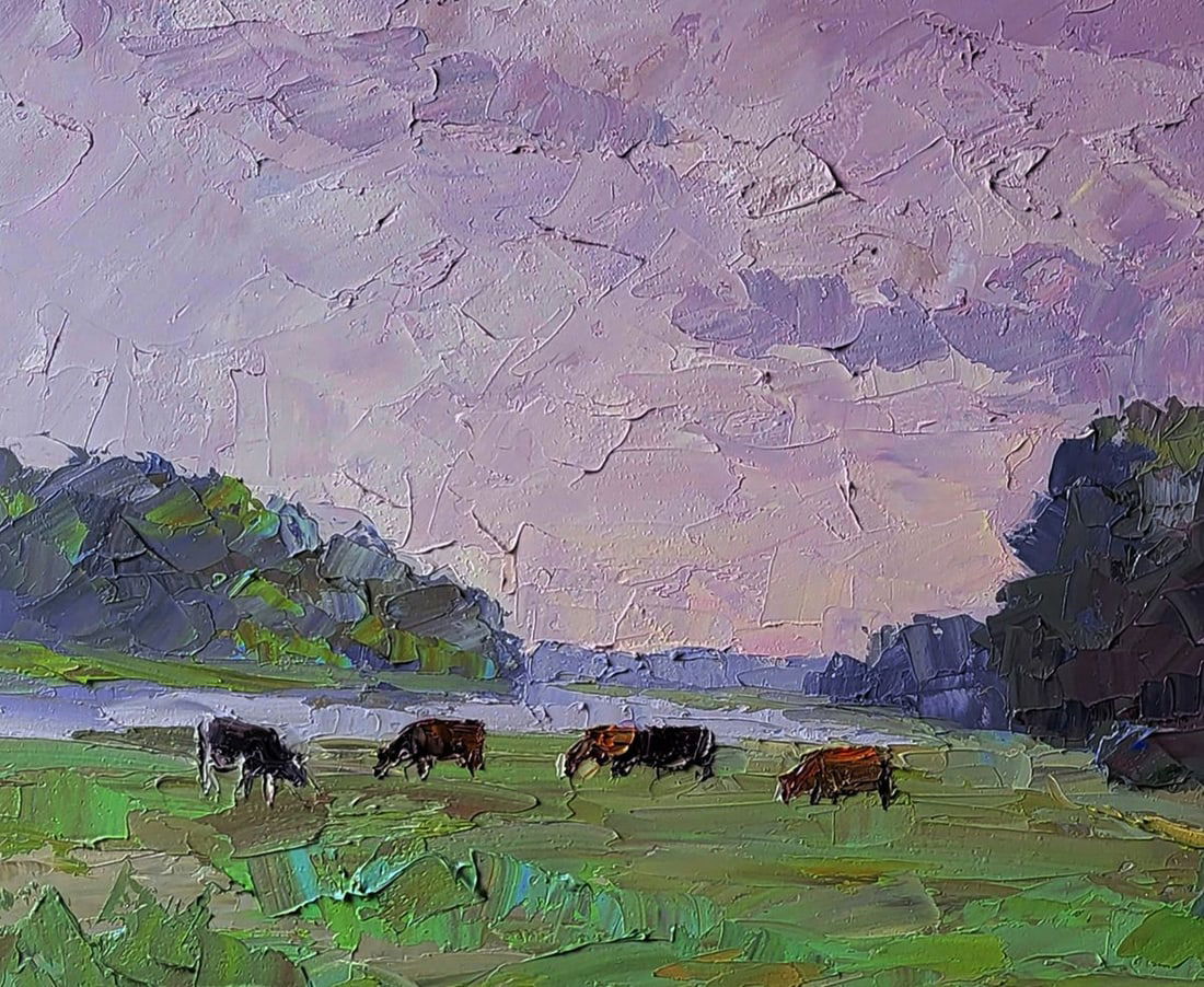 Oil painting Cows in the field Boris Serdyuk - 6