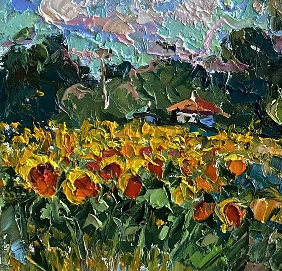 Oil painting Field of sunflowers Oleksiy Ivanyuk - 5