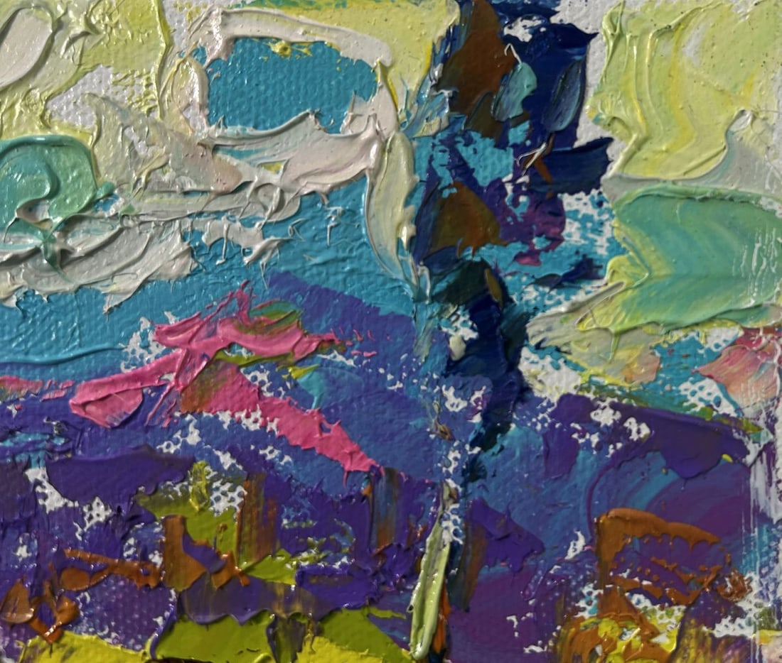 Oil painting Poplars above the path in fog Oleksiy Ivanyuk - 4