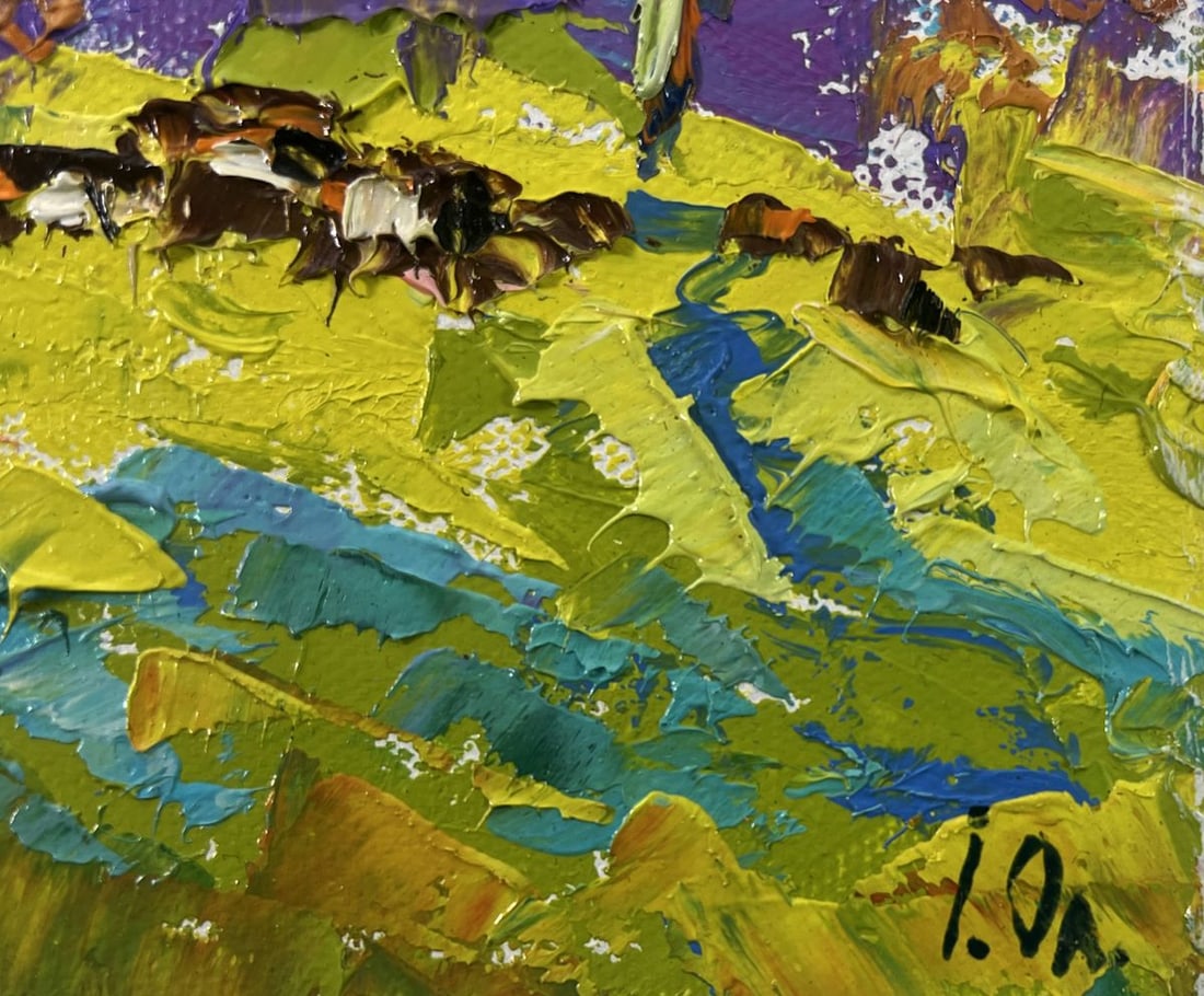 Oil painting Poplars above the path in fog Oleksiy Ivanyuk - 5