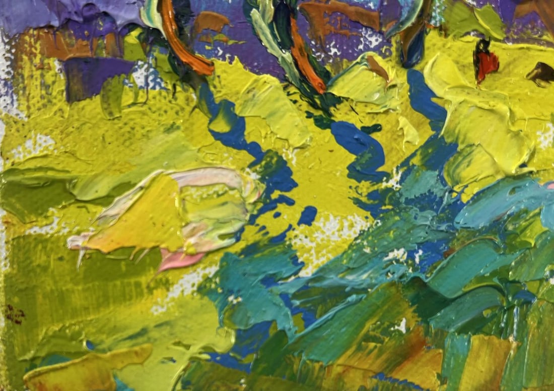 Oil painting Poplars above the path in fog Oleksiy Ivanyuk - 6