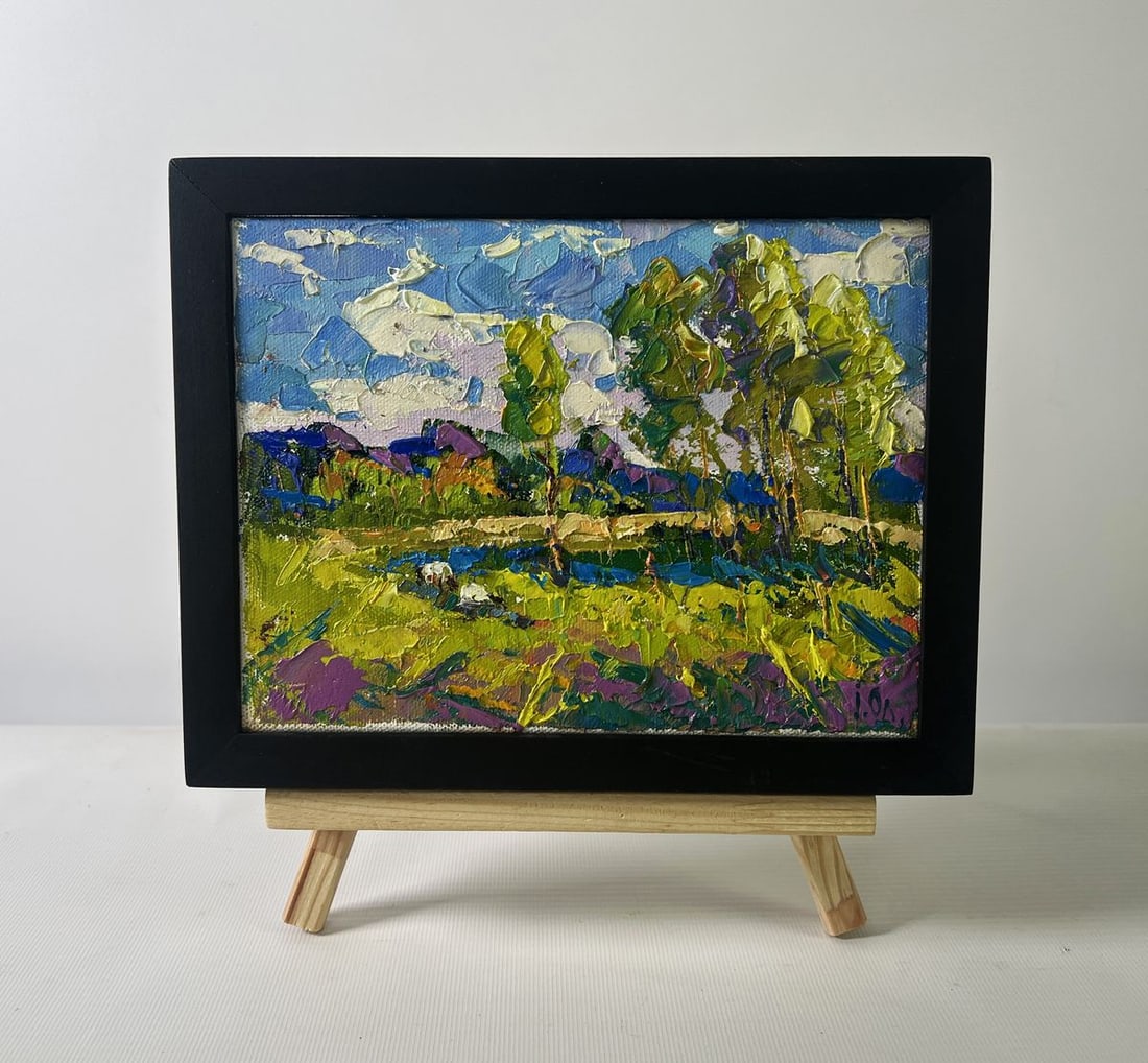 Oil painting Echoes of spring and water's glimmer Oleksiy Ivanyuk: Title: Oil painting Echoes of spring and water's glimmer Oleksiy Ivanyuk Description: NoAAA5344The Oil painting on Canvas titled "Echoes of Spring and Water's Glimmer" invites the viewer into a sympho