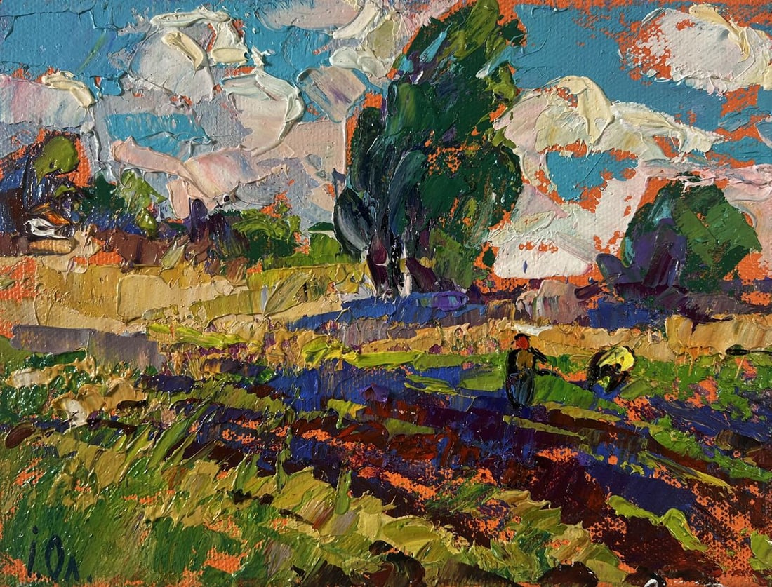 Oil painting The beginning of the harvest in the garden Oleksiy Ivanyuk - 3