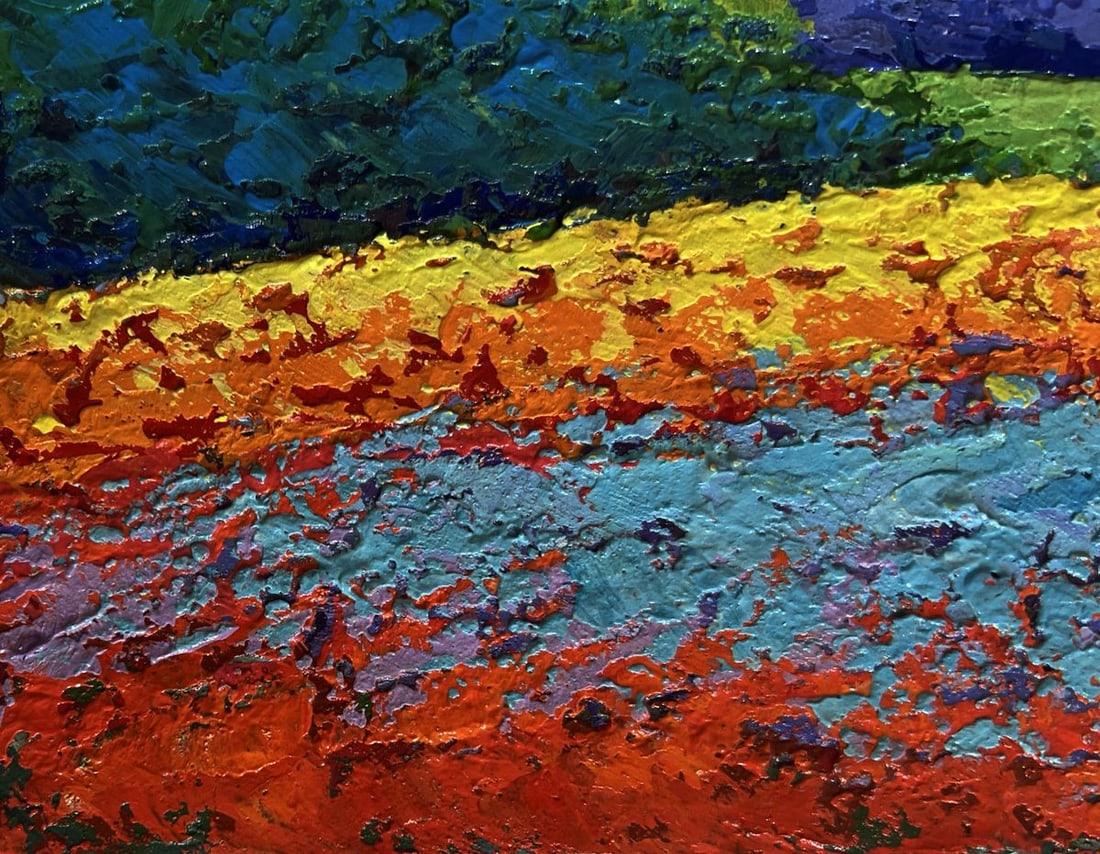 Oil painting Meadows and forest in the sunset glow V. Zadorozhnya - 6