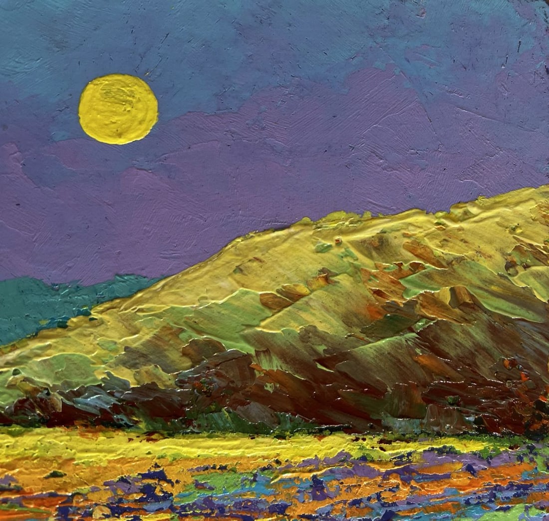 Oil painting Pink sunset in the field V. Zadorozhnya - 4