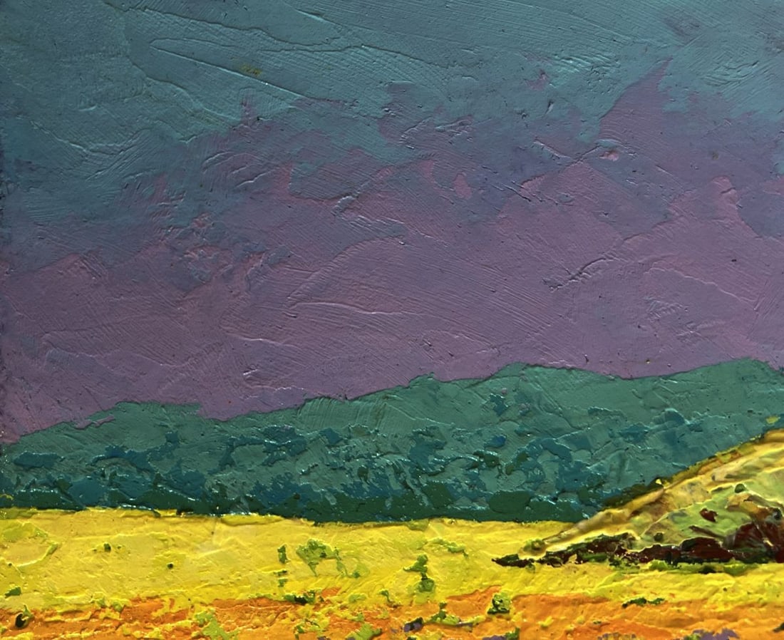 Oil painting Pink sunset in the field V. Zadorozhnya - 5