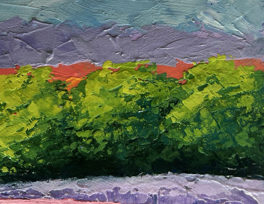 Oil painting Lavender field and sunset V. Zadorozhnya - 4