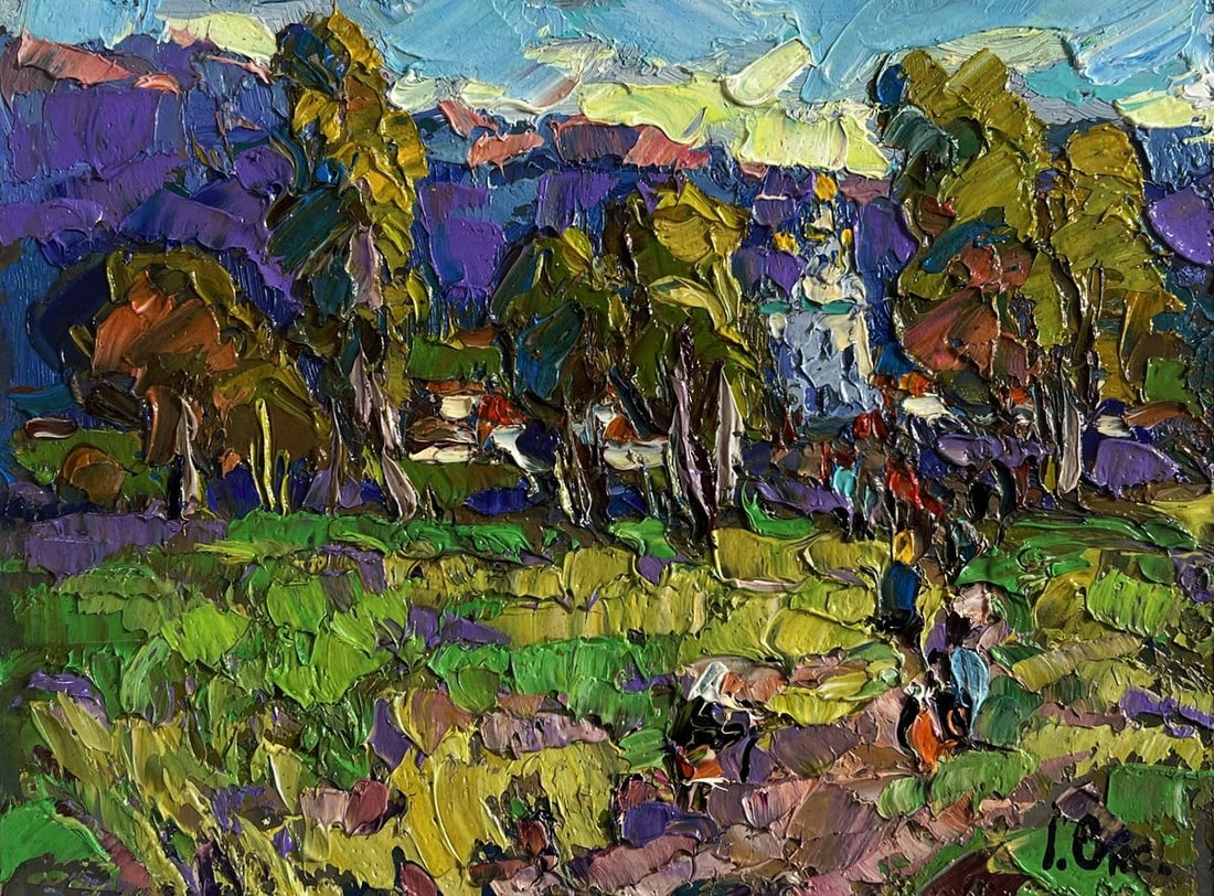 Oil painting Morning ringing of church bells Oksana Kalenyuk - 3